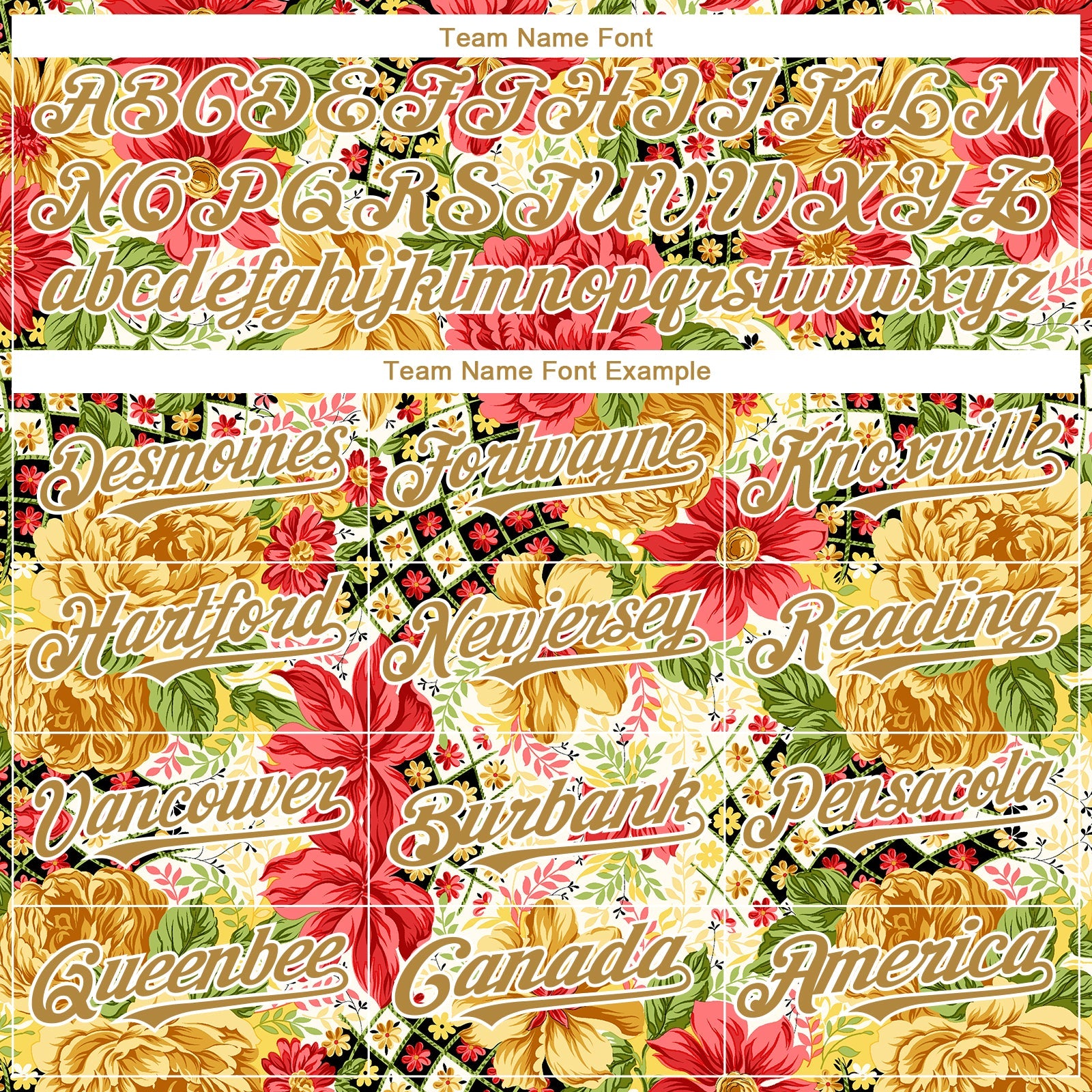Custom Red Old Gold-White 3D Pattern Design Northeast China Big Flower Authentic Baseball Jersey view 4