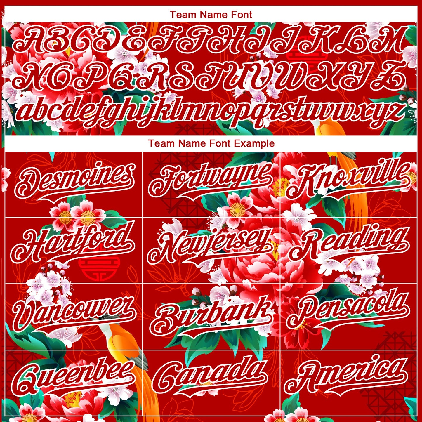 Custom Red White 3D Pattern Design Northeast China Big Flower Authentic Baseball Jersey view 4