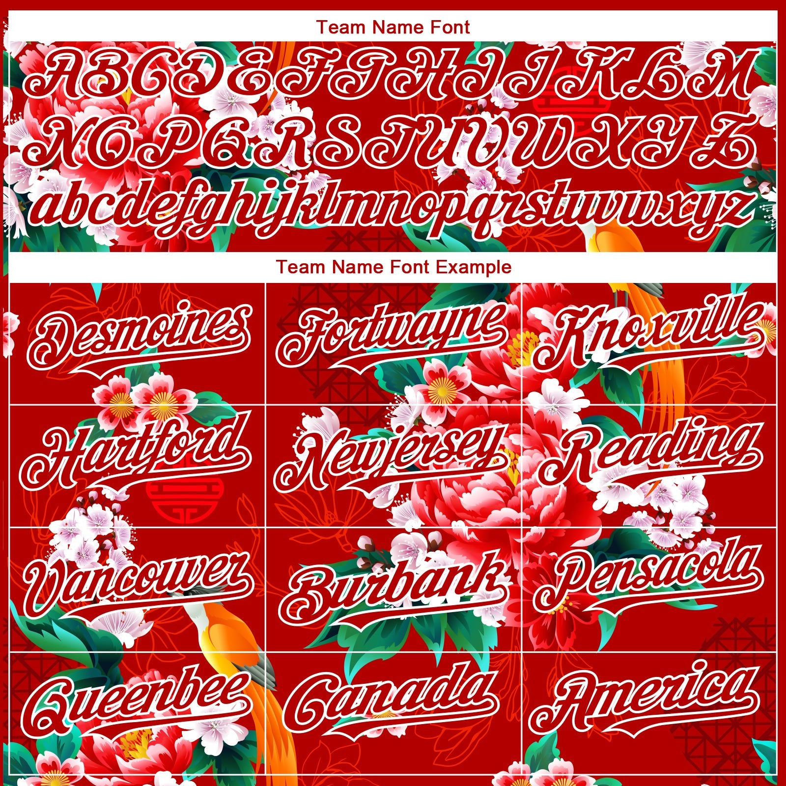 Custom Red White 3D Pattern Design Northeast China Big Flower Authentic Baseball Jersey view 4