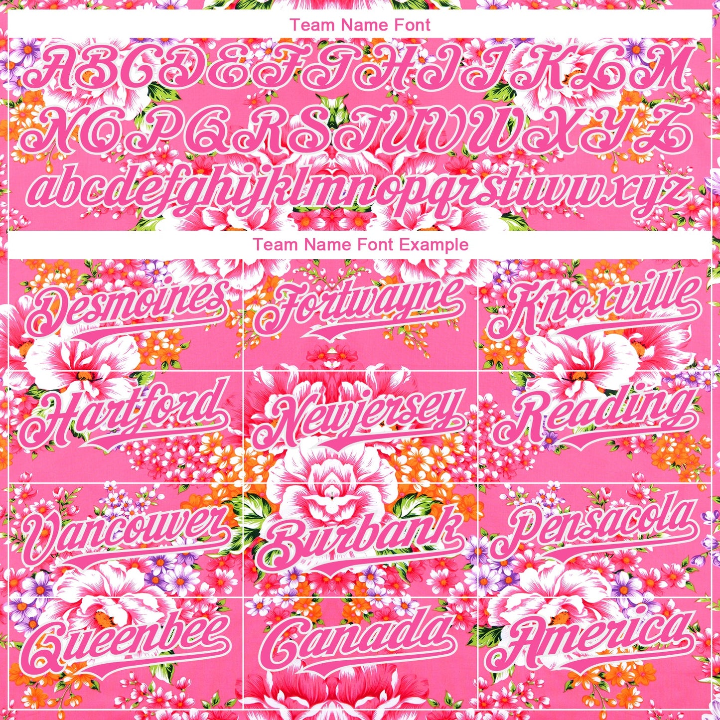 Custom Neon Pink Pink-White 3D Pattern Design Northeast China Big Flower Authentic Baseball Jersey view 4