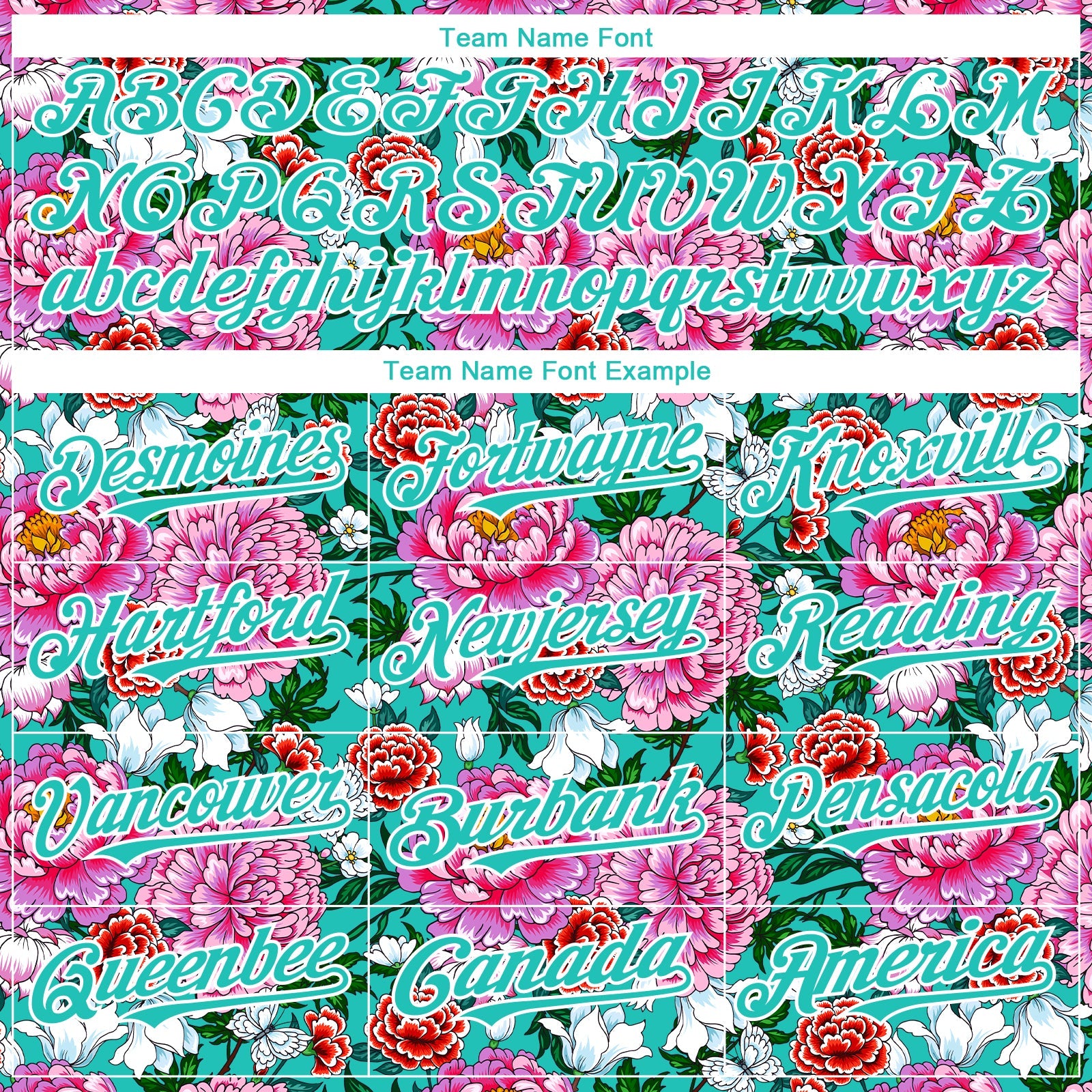 Custom Pink Aqua-White 3D Pattern Design Northeast China Big Flower Authentic Baseball Jersey view 4