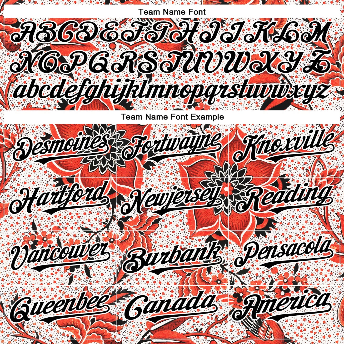 Custom Red Black-White 3D Pattern Design Northeast China Big Flower Authentic Baseball Jersey view 4