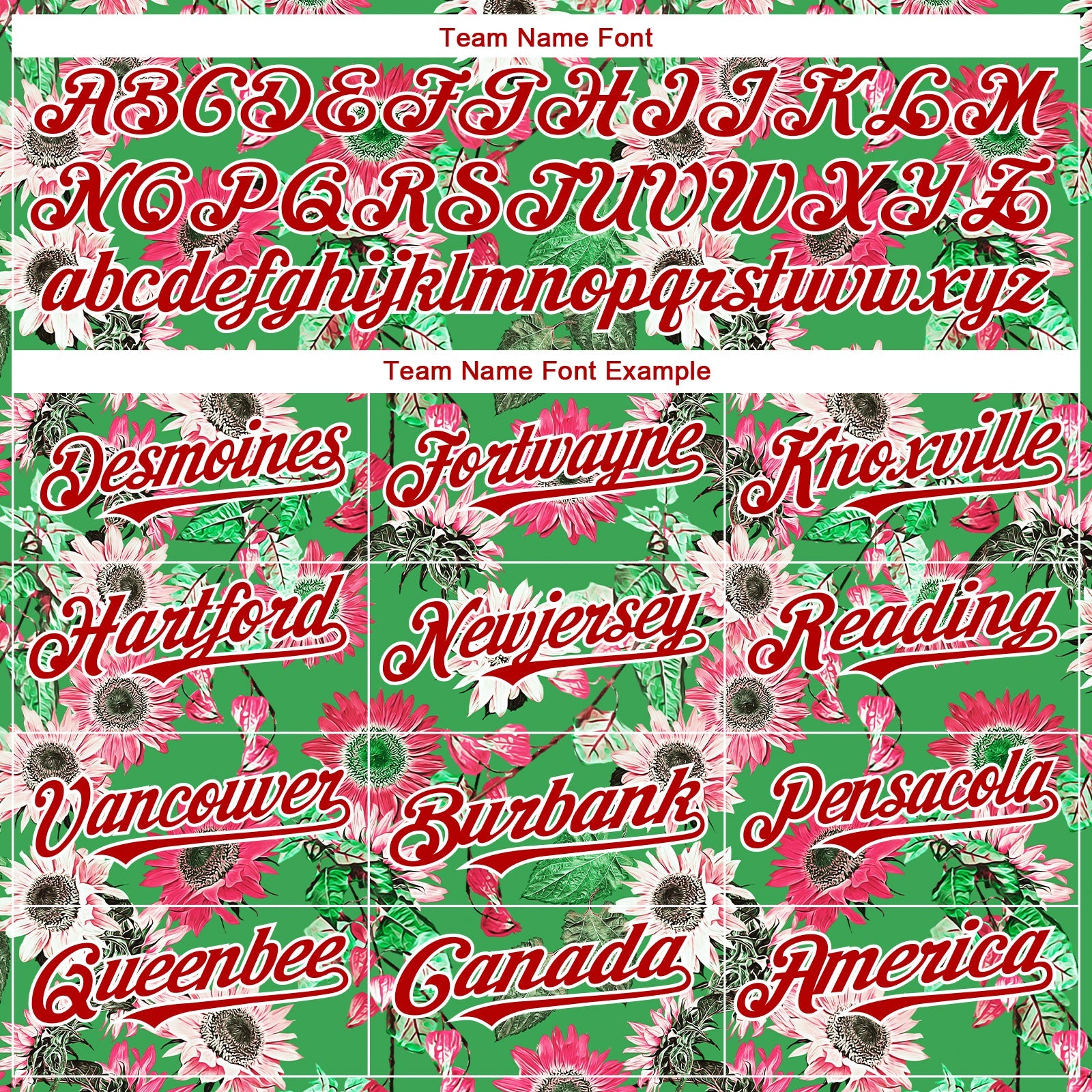 Custom Grass Green Red-White 3D Pattern Design Northeast China Big Flower Authentic Baseball Jersey view 4