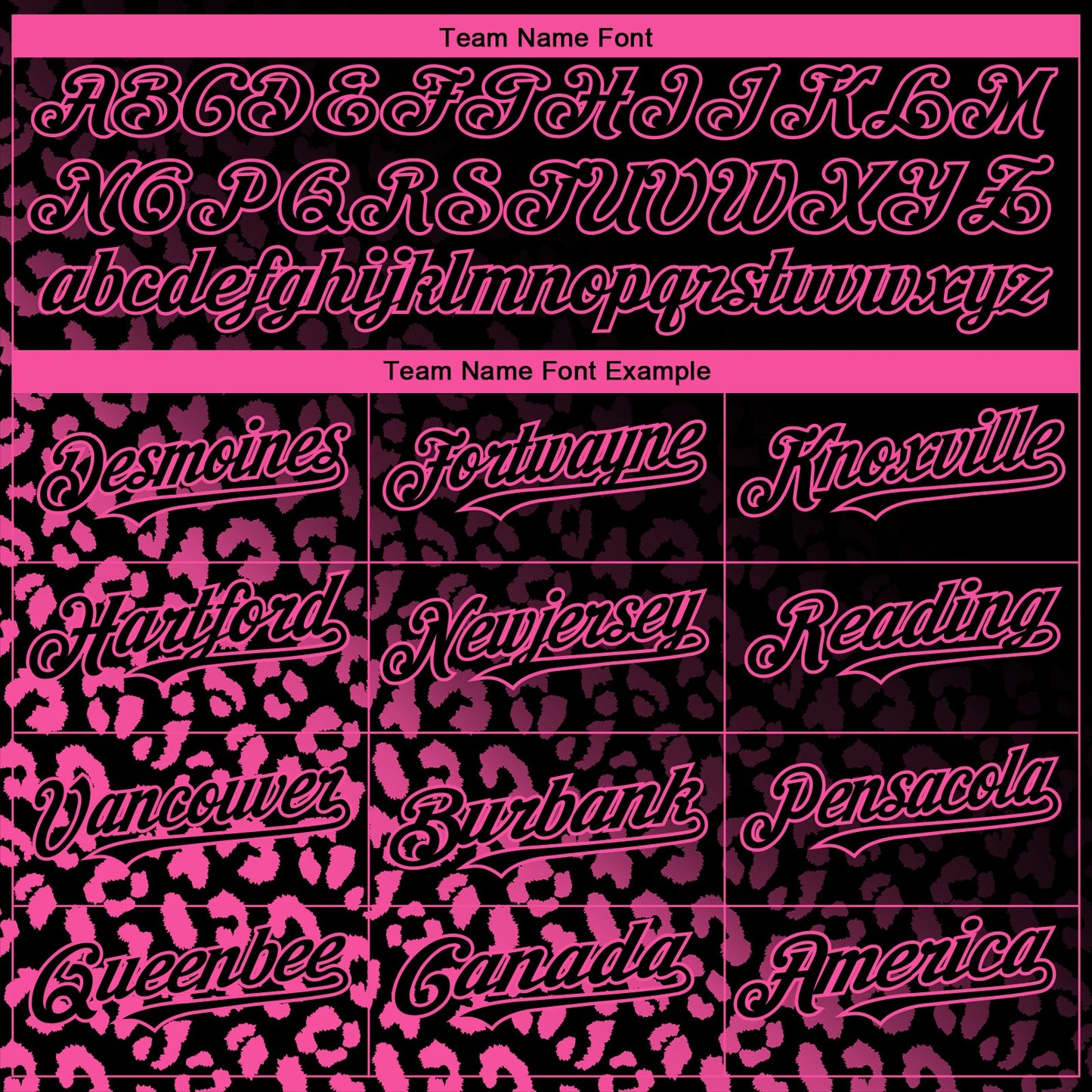 Custom Black Pink 3D Pattern Design Leopard Print Fade Fashion Authentic Baseball Jersey view 4