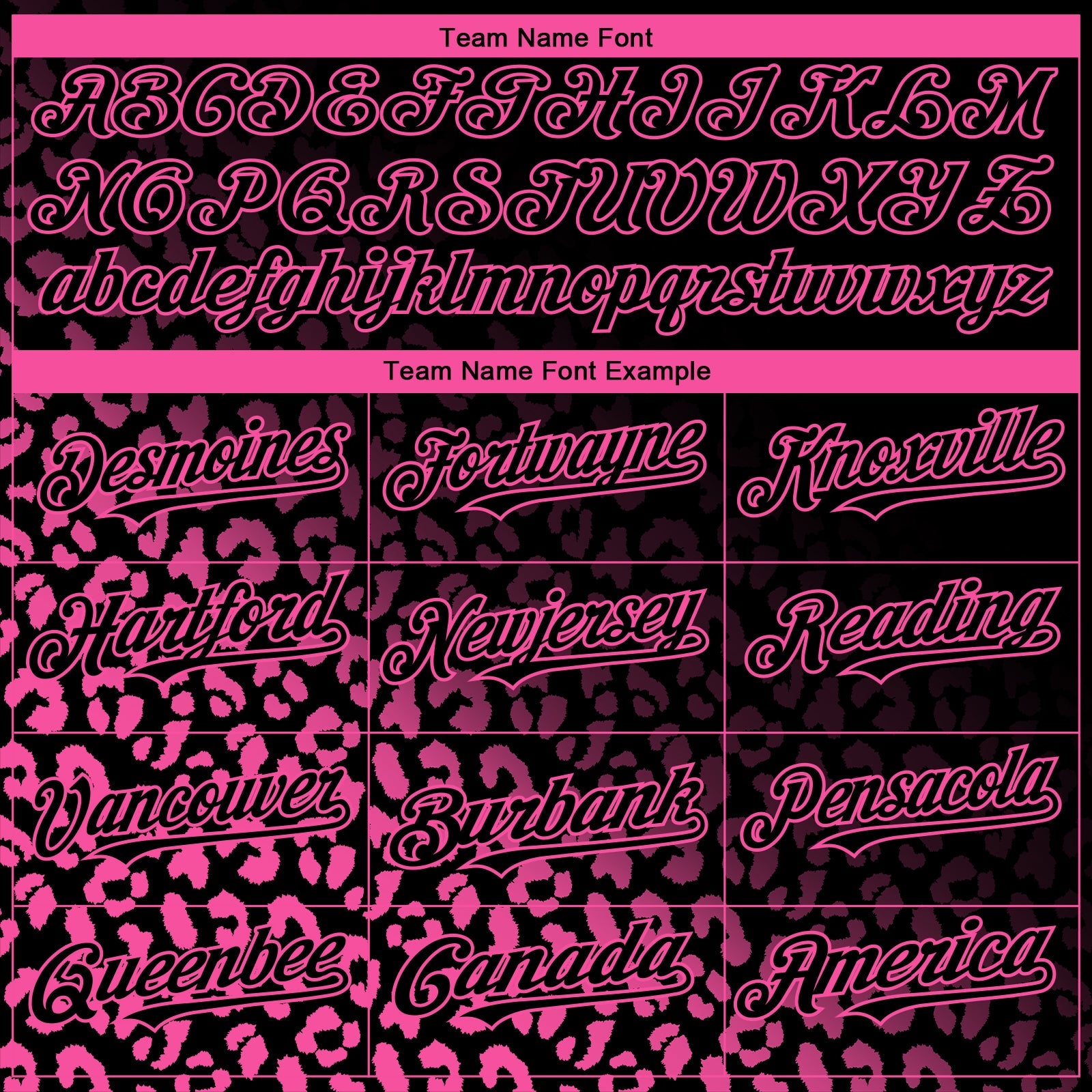 Custom Black Pink 3D Pattern Design Leopard Print Fade Fashion Authentic Baseball Jersey view 4