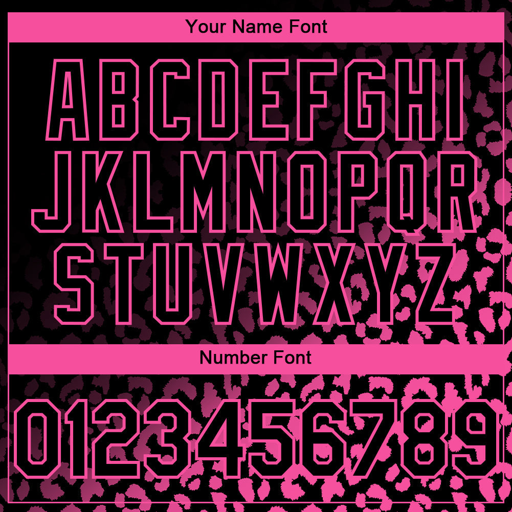 Custom Black Pink 3D Pattern Design Leopard Print Fade Fashion Authentic Baseball Jersey view 5