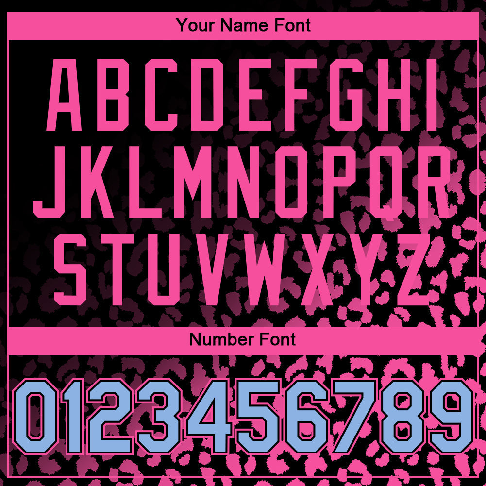 Custom Black Light Blue-Pink 3D Pattern Design Leopard Print Fade Fashion Authentic Baseball Jersey view 5
