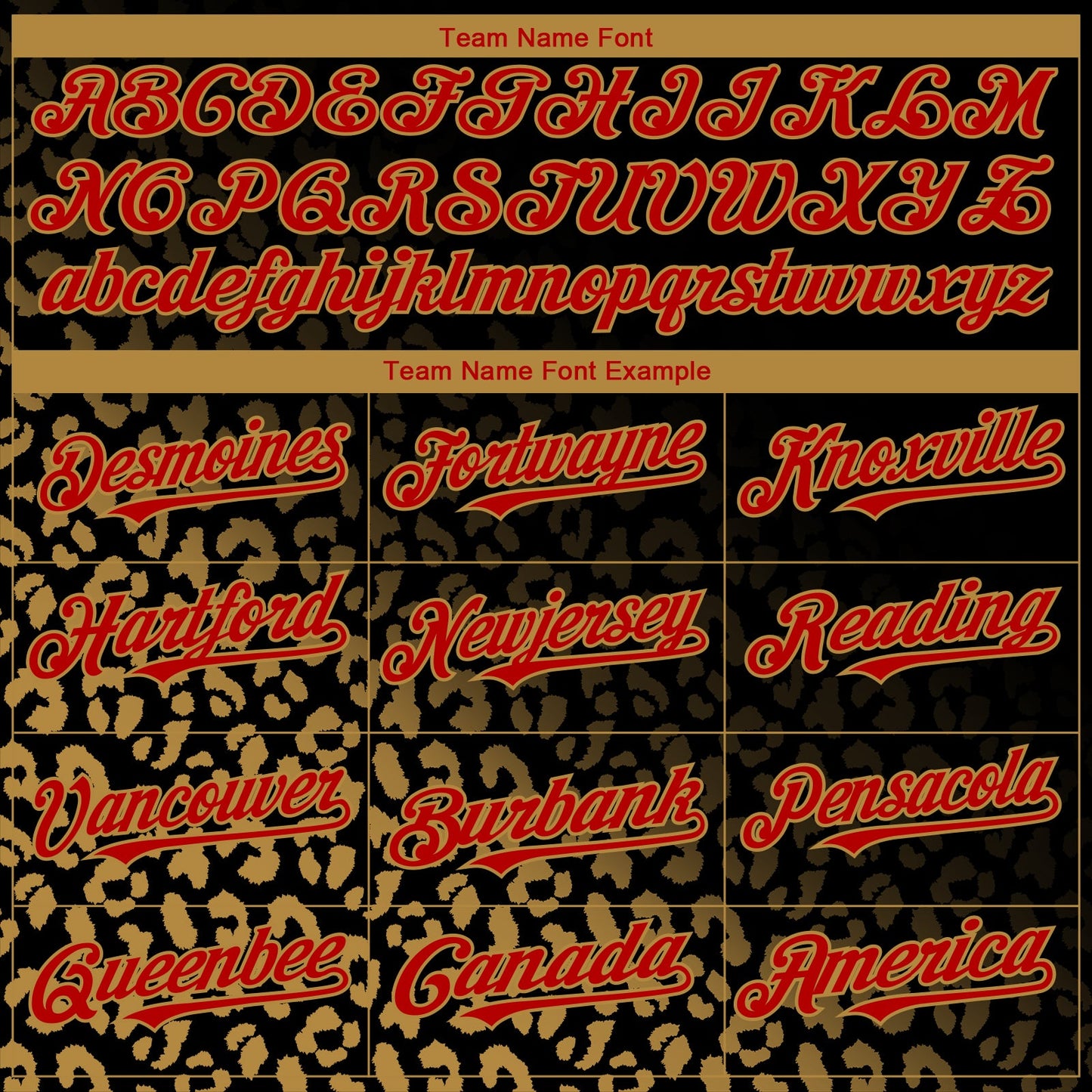 Custom Black Red-Old Gold 3D Pattern Design Leopard Print Fade Fashion Authentic Baseball Jersey view 4