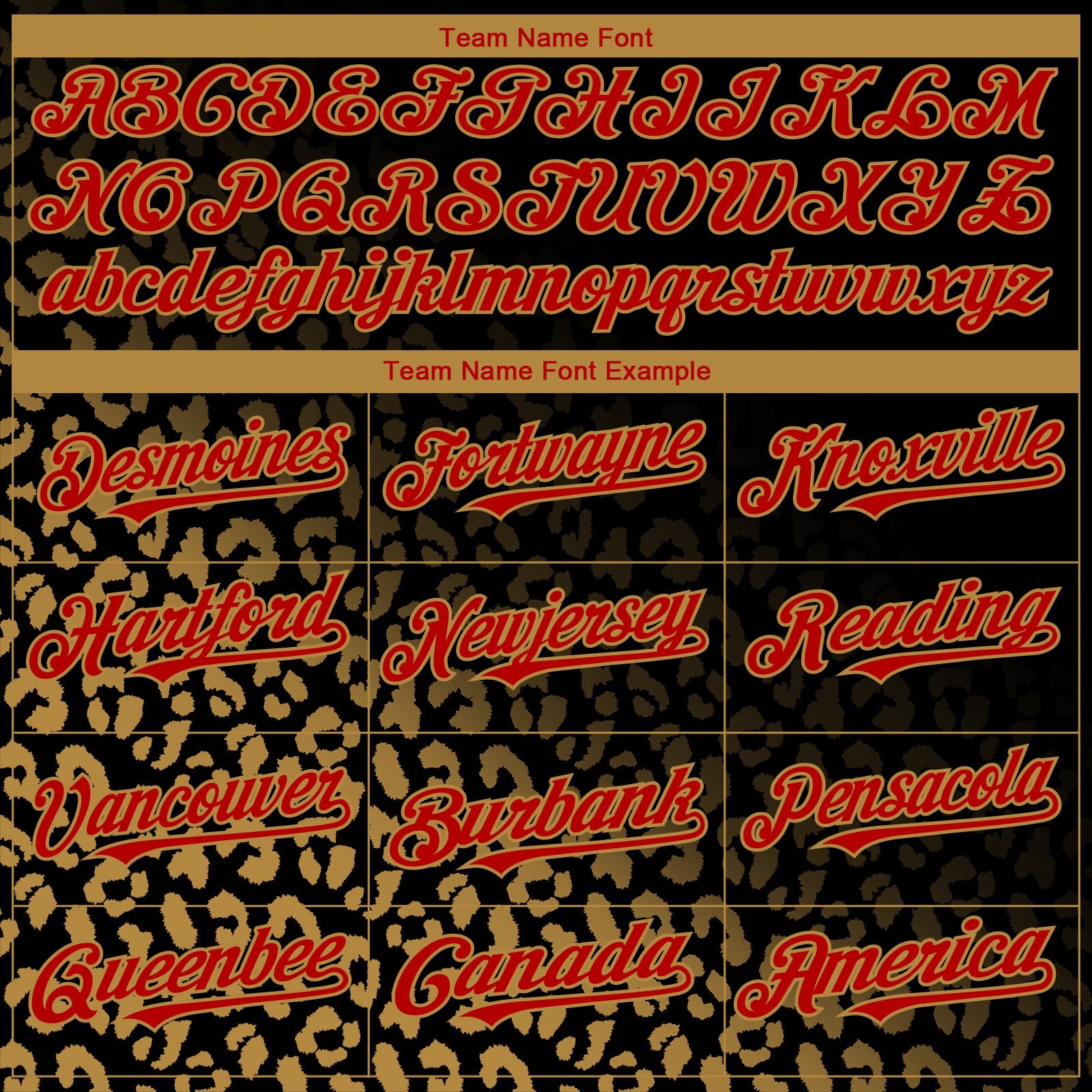Custom Black Red-Old Gold 3D Pattern Design Leopard Print Fade Fashion Authentic Baseball Jersey view 4