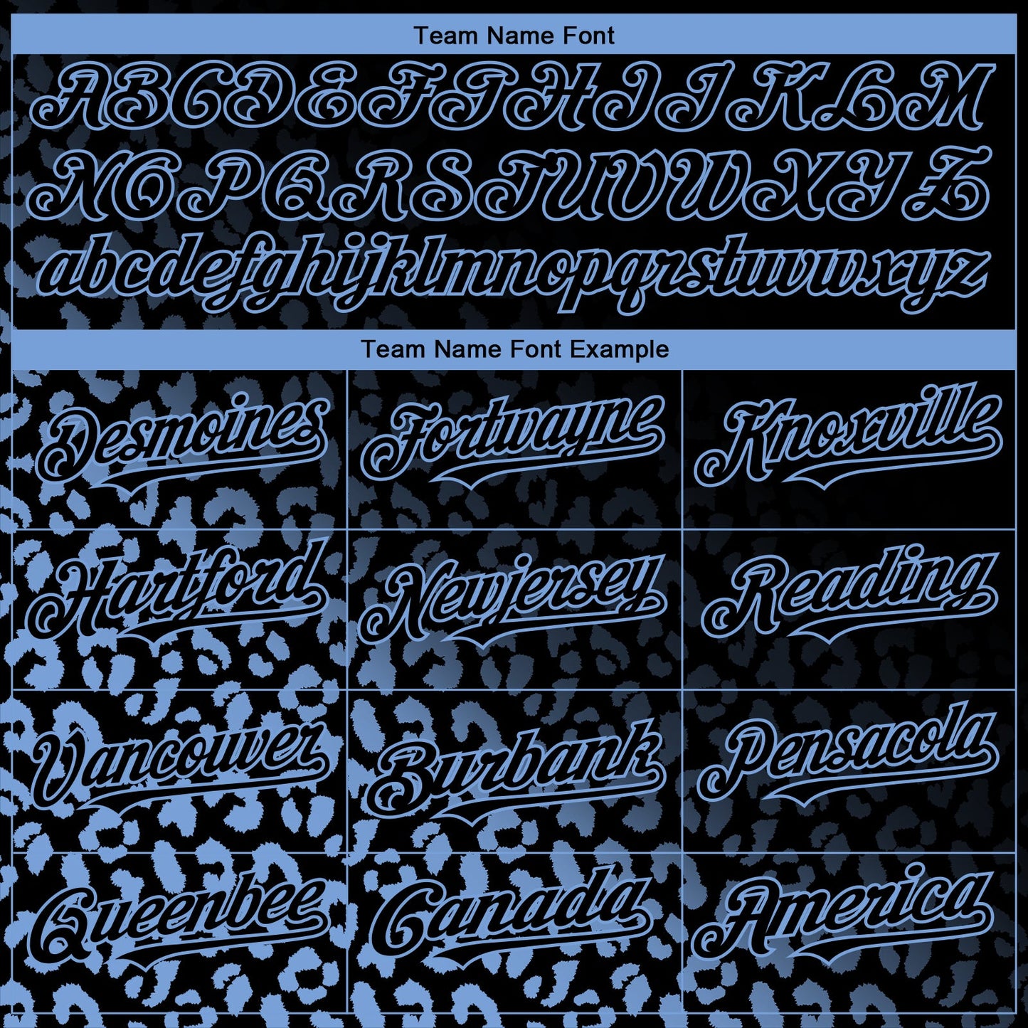 Custom Black Light Blue 3D Pattern Design Leopard Print Fade Fashion Authentic Baseball Jersey view 4