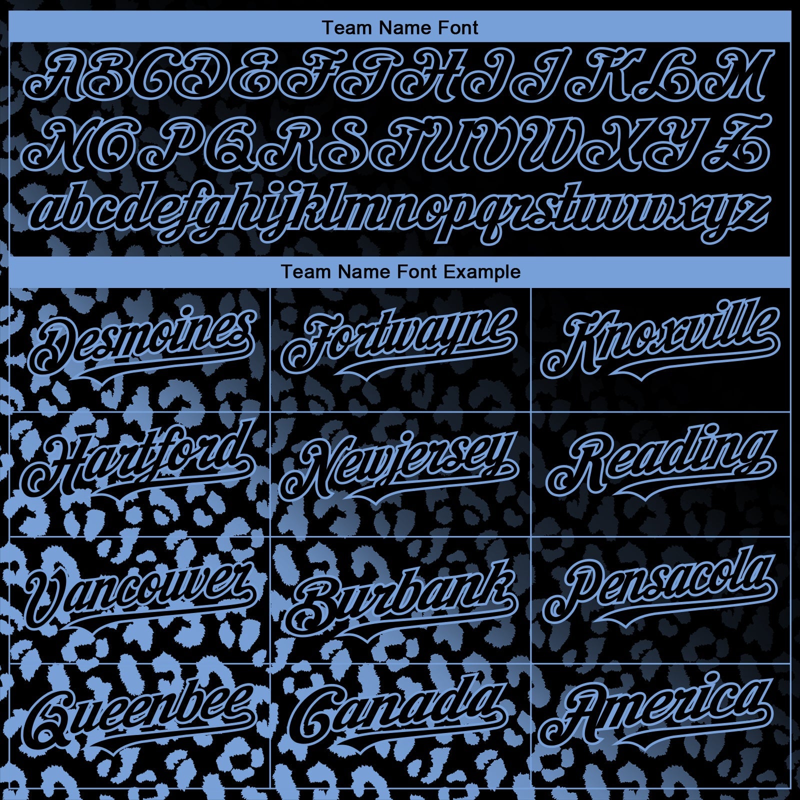 Custom Black Light Blue 3D Pattern Design Leopard Print Fade Fashion Authentic Baseball Jersey view 4