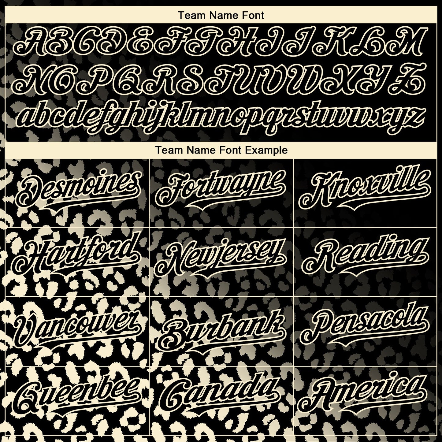 Custom Black Cream 3D Pattern Design Leopard Print Fade Fashion Authentic Baseball Jersey view 4