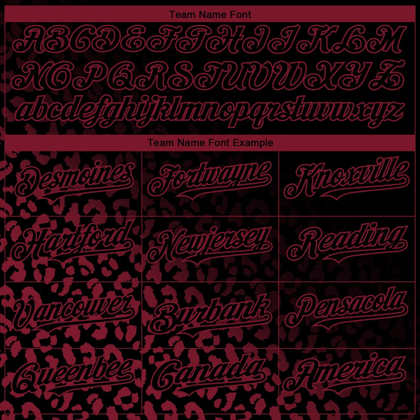 Custom Black Crimson 3D Pattern Design Leopard Print Fade Fashion Authentic Baseball Jersey view 4