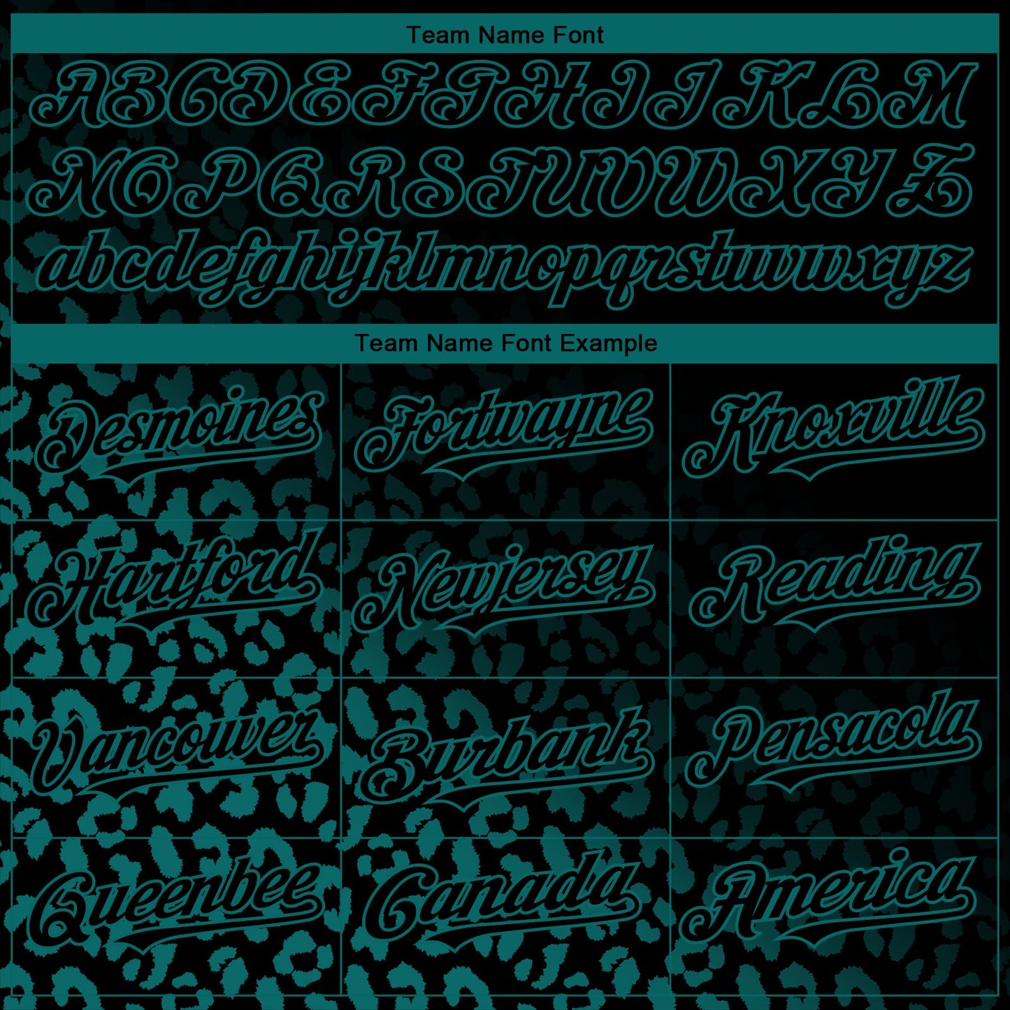 Custom Black Teal 3D Pattern Design Leopard Print Fade Fashion Authentic Baseball Jersey view 4