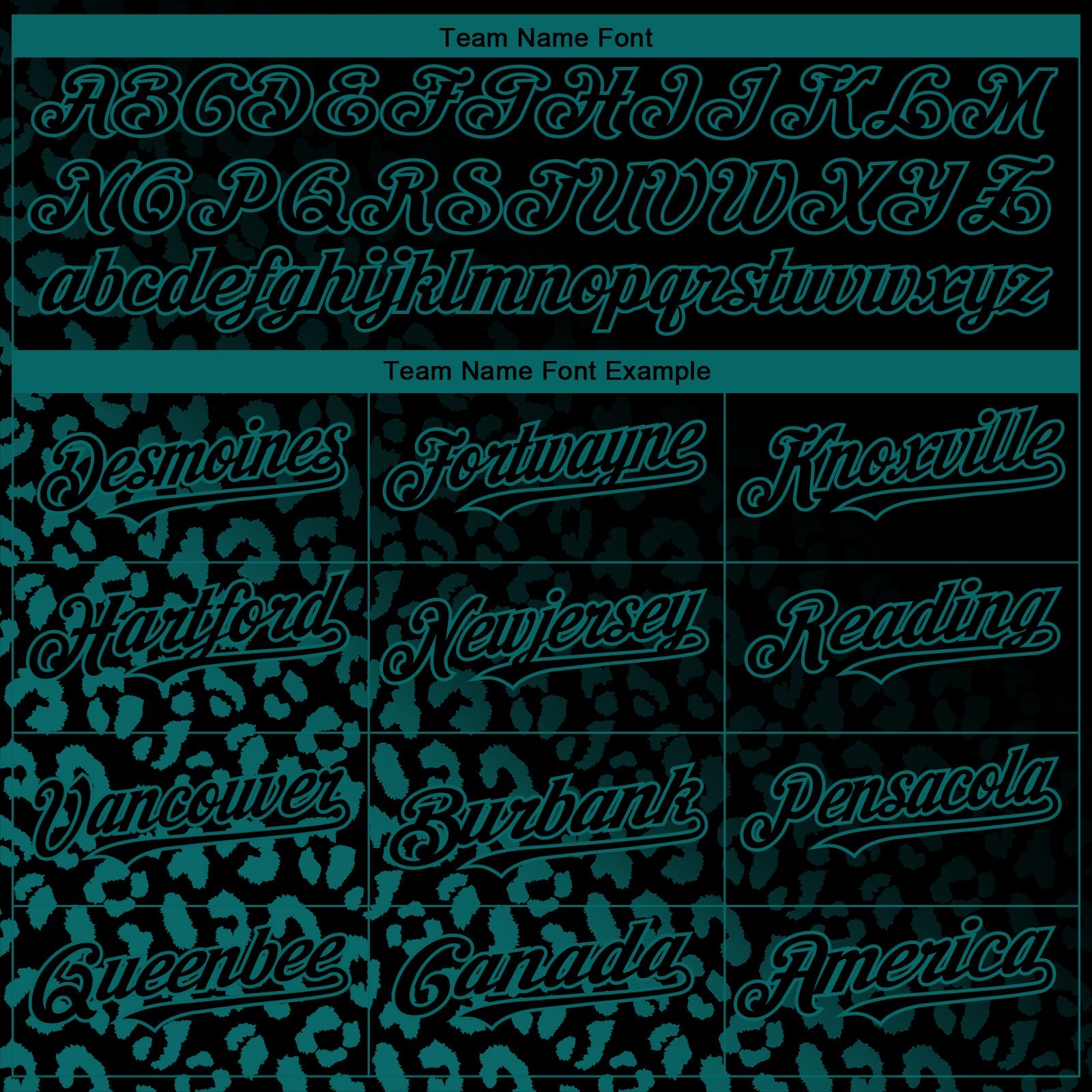 Custom Black Teal 3D Pattern Design Leopard Print Fade Fashion Authentic Baseball Jersey view 4