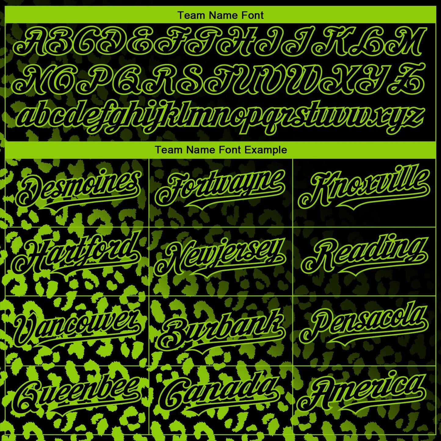 Custom Black Neon Green 3D Pattern Design Leopard Print Fade Fashion Authentic Baseball Jersey view 4