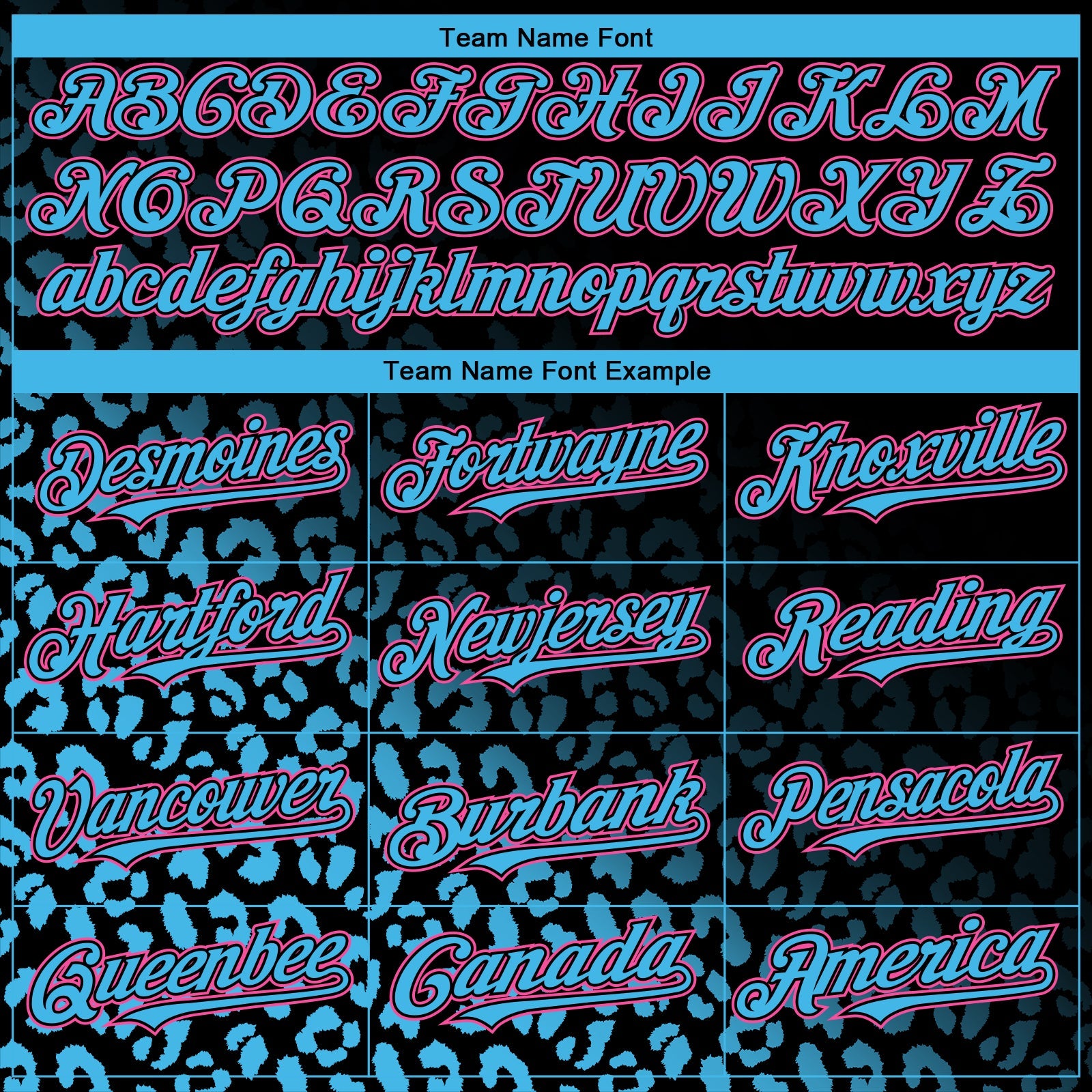 Custom Black Pink-Sky Blue 3D Pattern Design Leopard Print Fade Fashion Authentic Baseball Jersey view 4