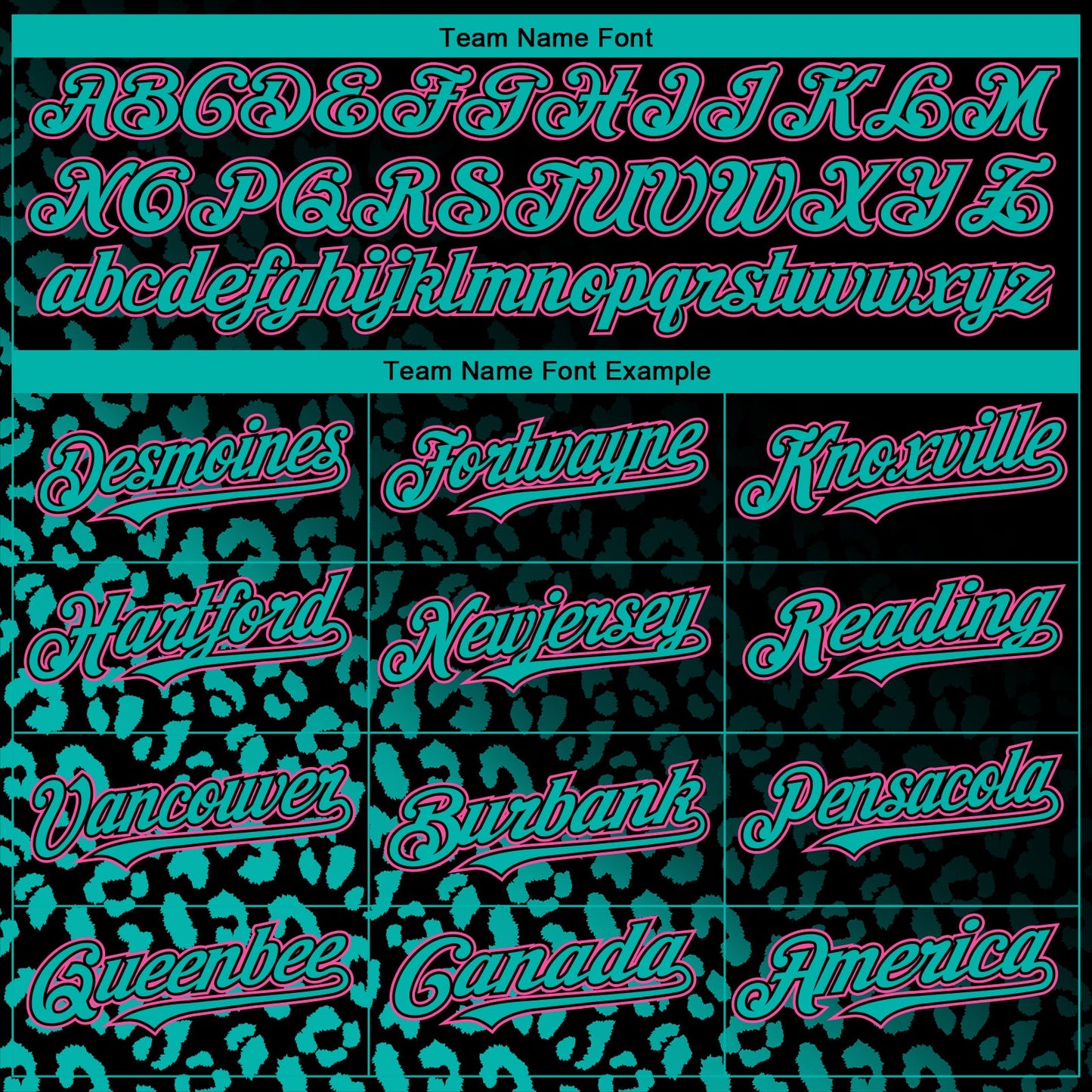Custom Black Pink-Aqua 3D Pattern Design Leopard Print Fade Fashion Authentic Baseball Jersey view 4