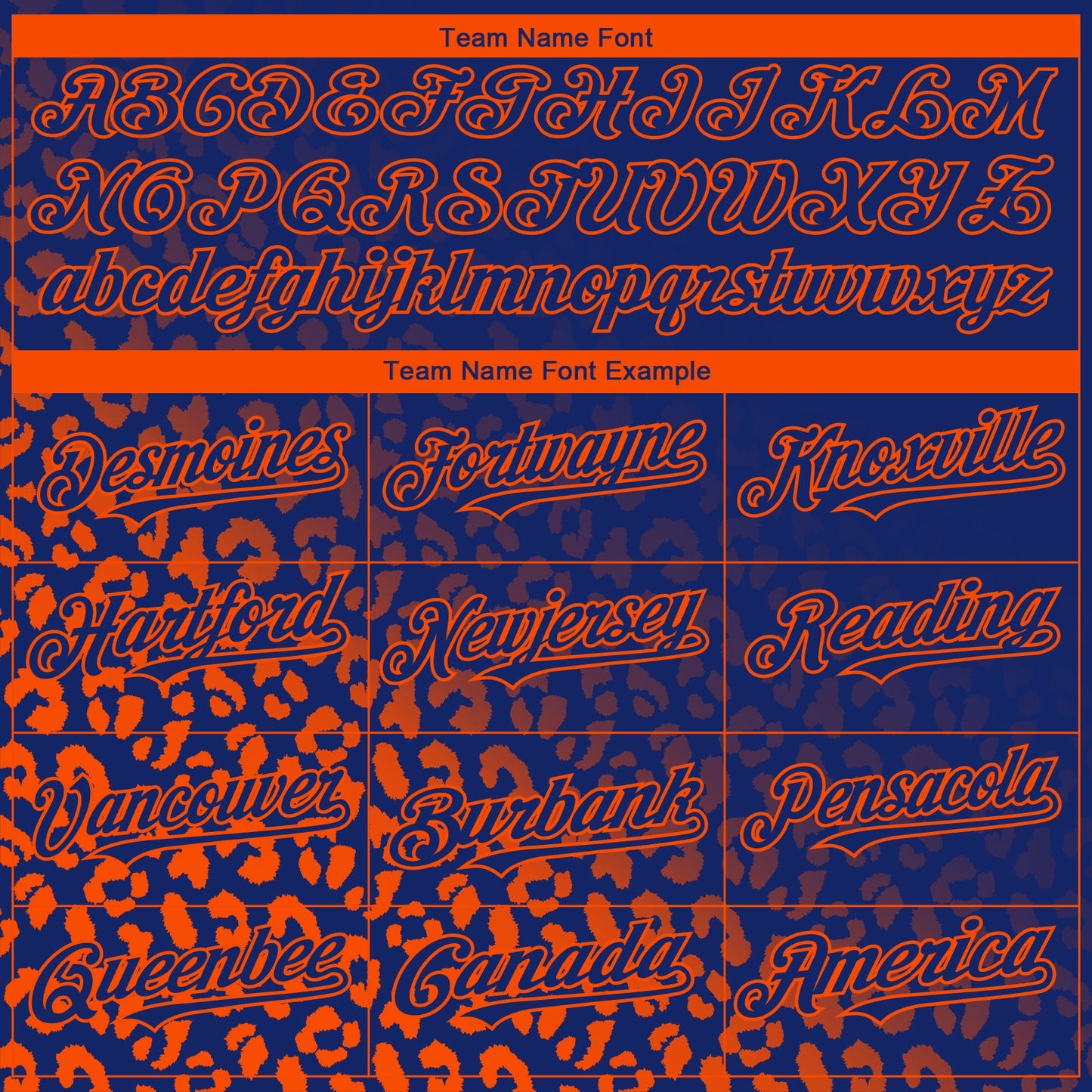 Custom Royal Orange 3D Pattern Design Leopard Print Fade Fashion Authentic Baseball Jersey view 4