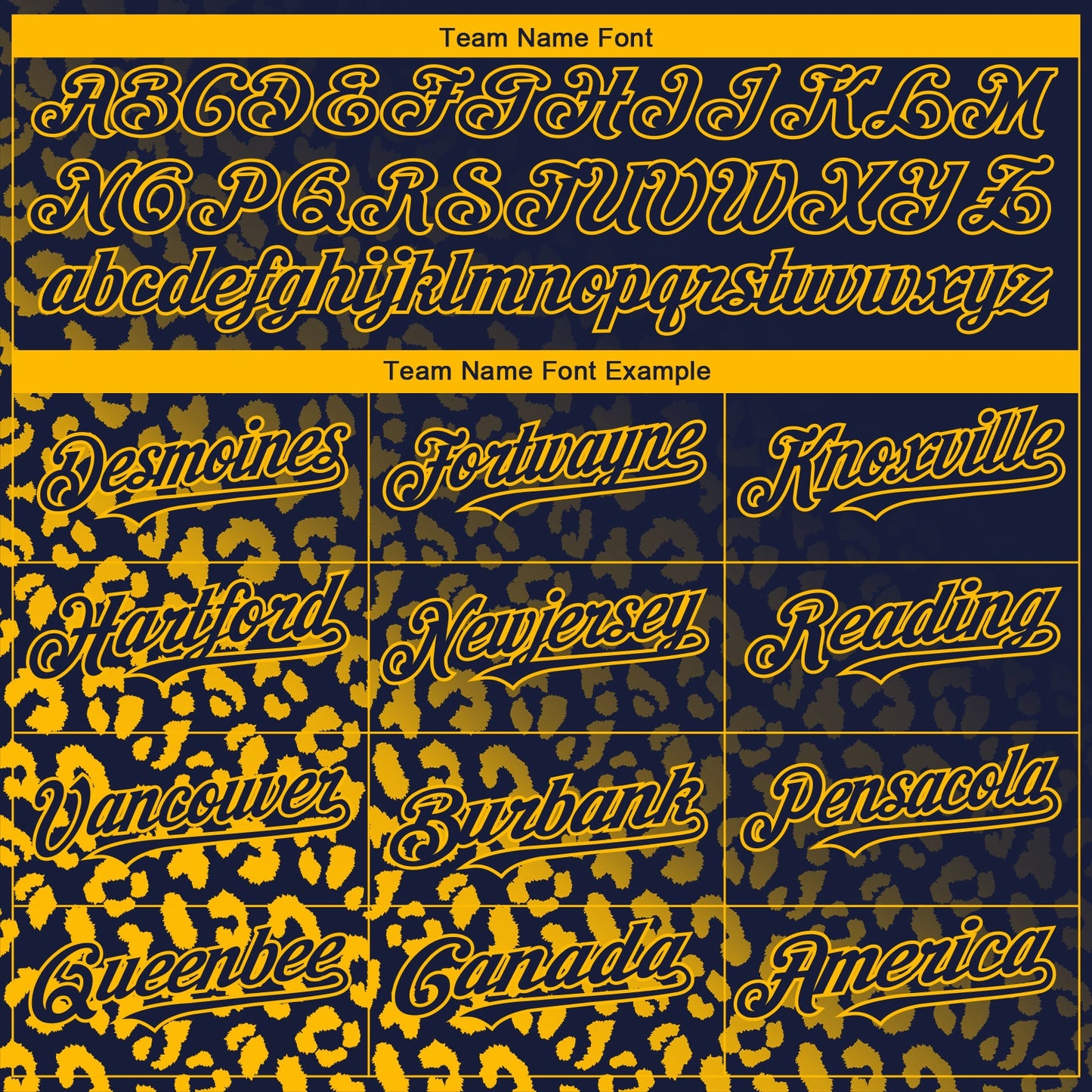 Custom Navy Gold 3D Pattern Design Leopard Print Fade Fashion Authentic Baseball Jersey view 4