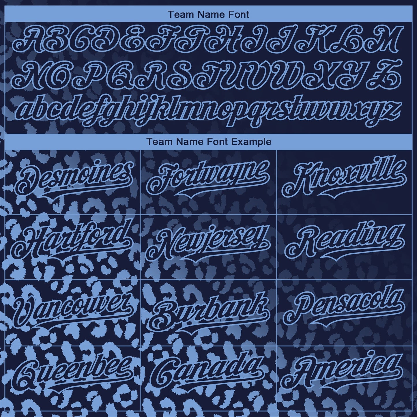Custom Navy Light Blue 3D Pattern Design Leopard Print Fade Fashion Authentic Baseball Jersey view 4