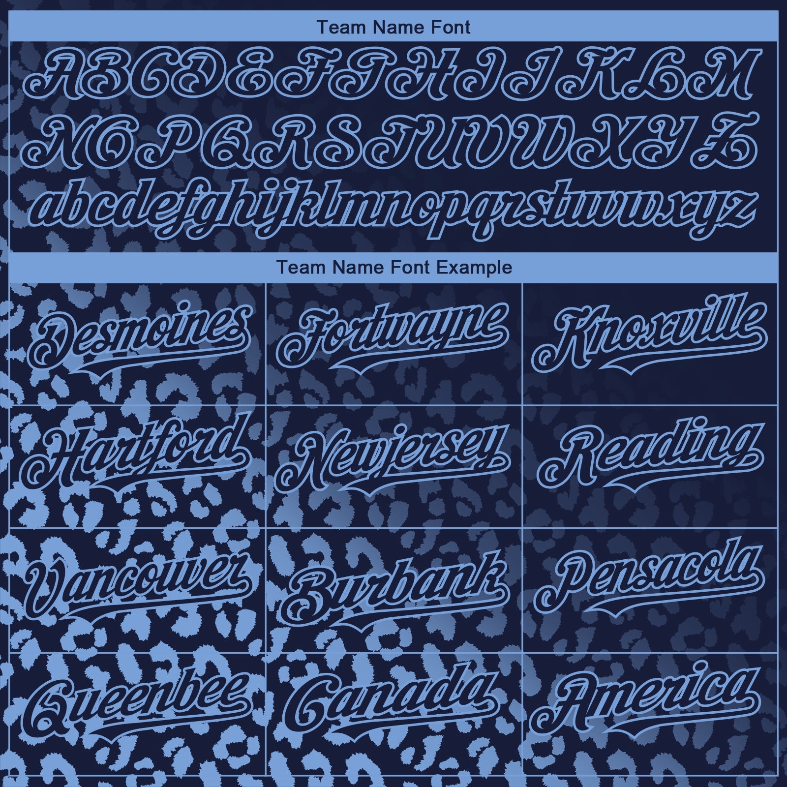 Custom Navy Light Blue 3D Pattern Design Leopard Print Fade Fashion Authentic Baseball Jersey view 4