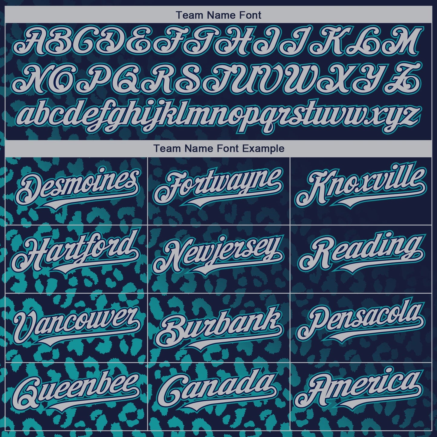 Custom Navy Gray-Teal 3D Pattern Design Leopard Print Fade Fashion Authentic Baseball Jersey view 4