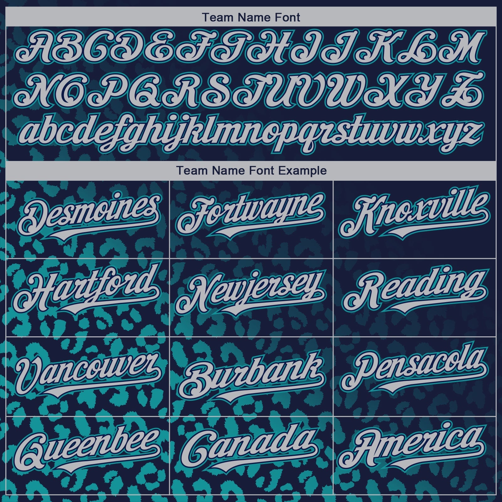Custom Navy Gray-Teal 3D Pattern Design Leopard Print Fade Fashion Authentic Baseball Jersey view 4