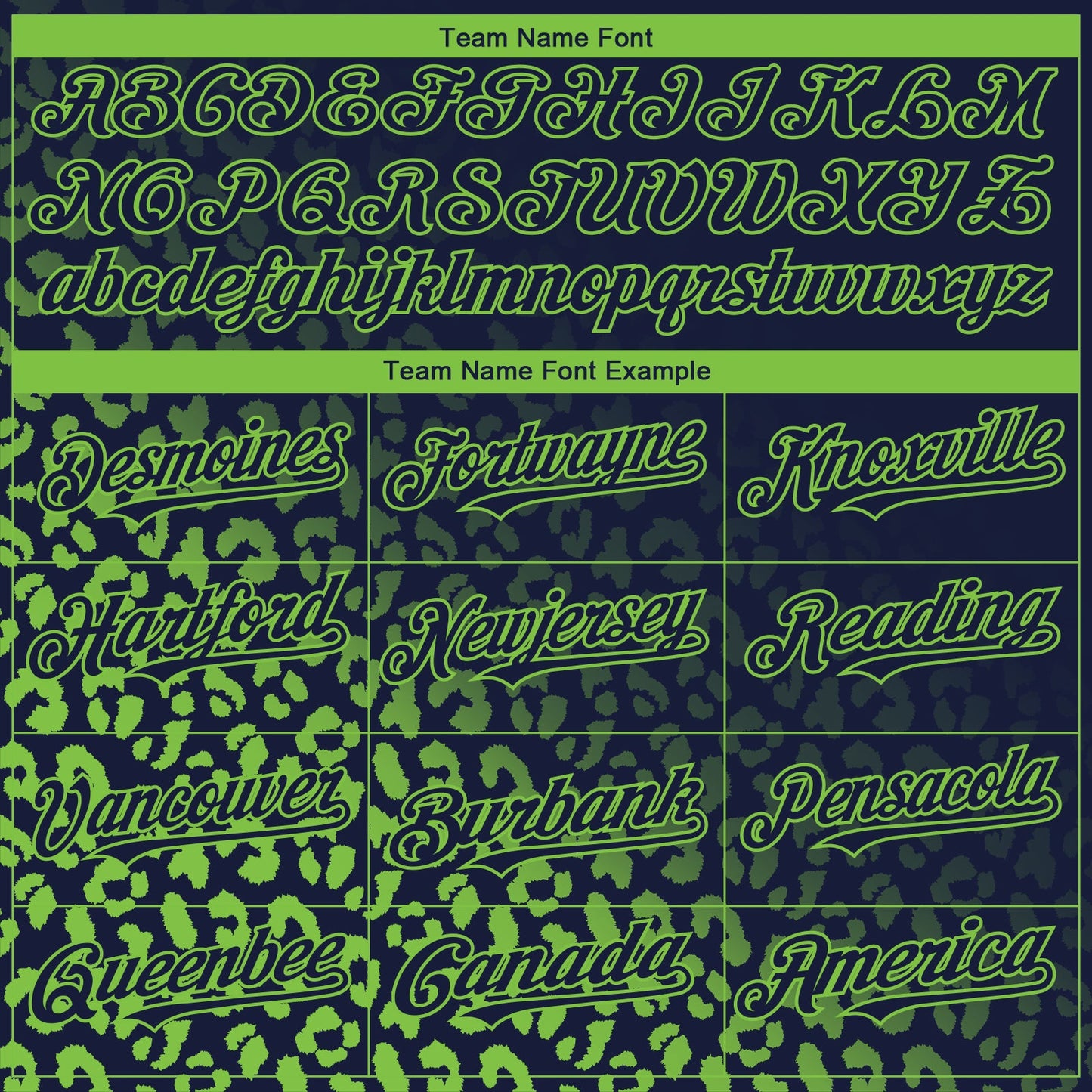 Custom Navy Neon Green 3D Pattern Design Leopard Print Fade Fashion Authentic Baseball Jersey view 4
