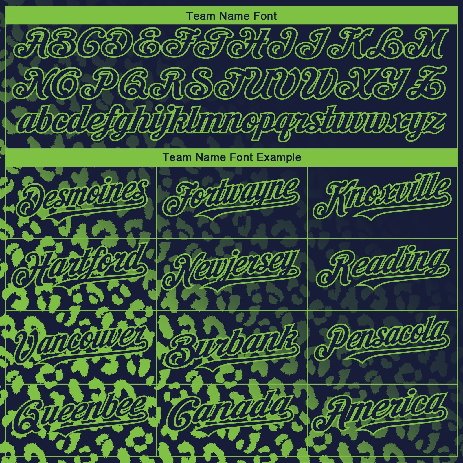 Custom Navy Neon Green 3D Pattern Design Leopard Print Fade Fashion Authentic Baseball Jersey view 4