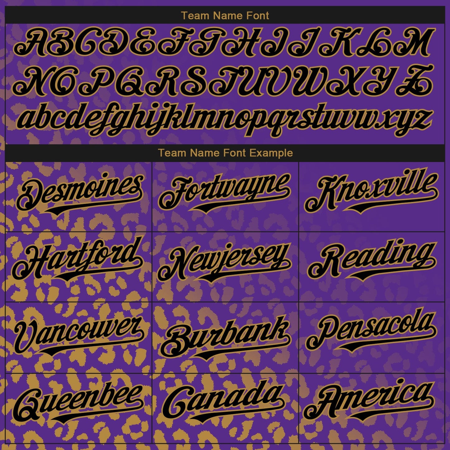Custom Purple Black-Old Gold 3D Pattern Design Leopard Print Fade Fashion Authentic Baseball Jersey view 4