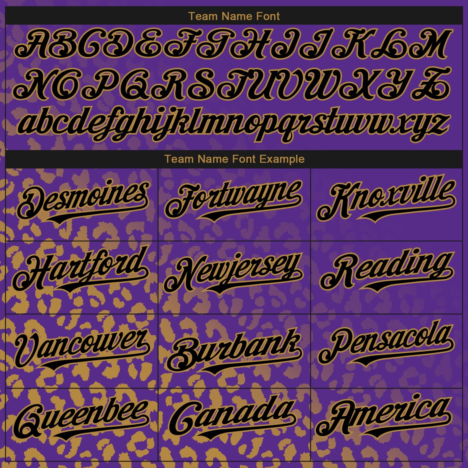 Custom Purple Black-Old Gold 3D Pattern Design Leopard Print Fade Fashion Authentic Baseball Jersey view 4