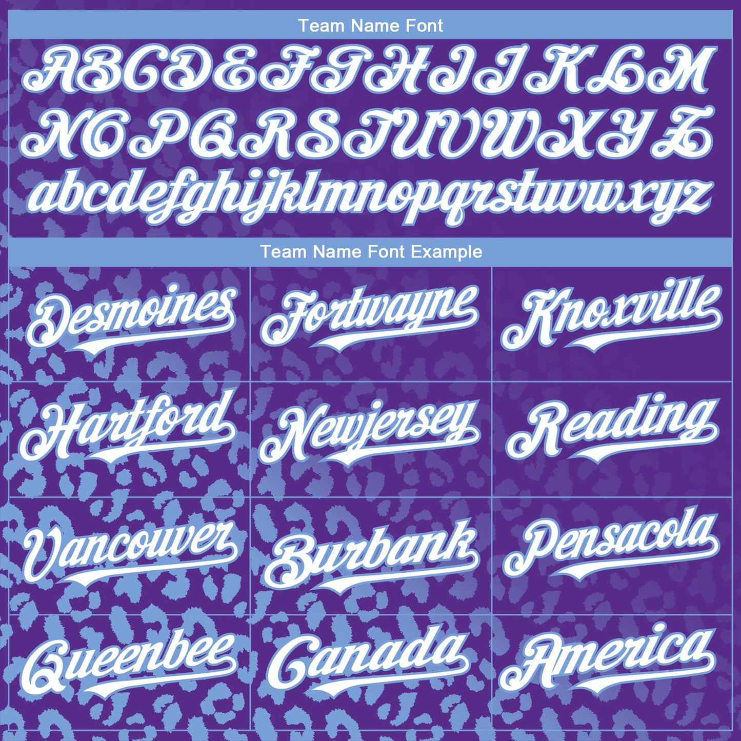 Custom Purple White-Light Blue 3D Pattern Design Leopard Print Fade Fashion Authentic Baseball Jersey view 4
