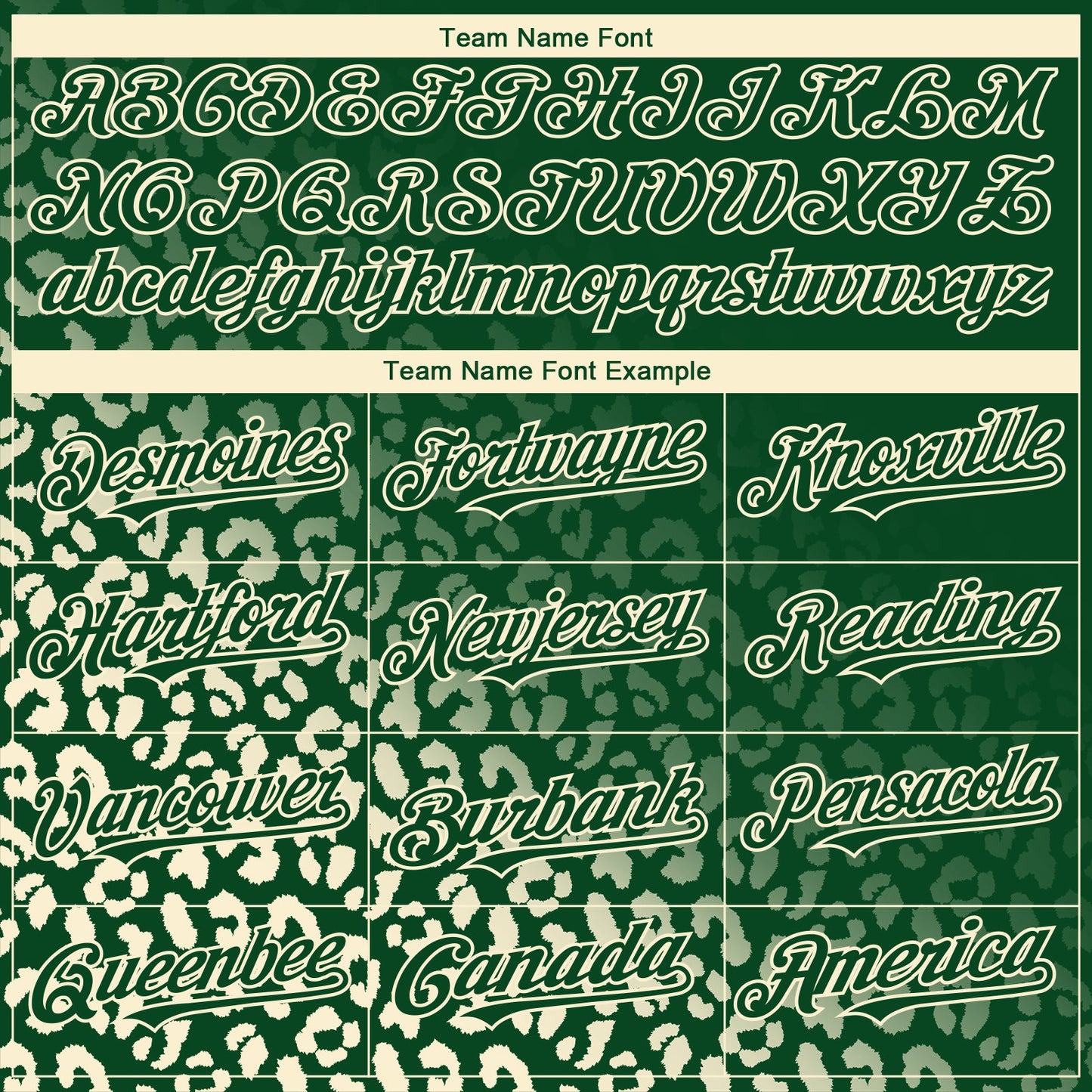 Custom Green Cream 3D Pattern Design Leopard Print Fade Fashion Authentic Baseball Jersey view 4