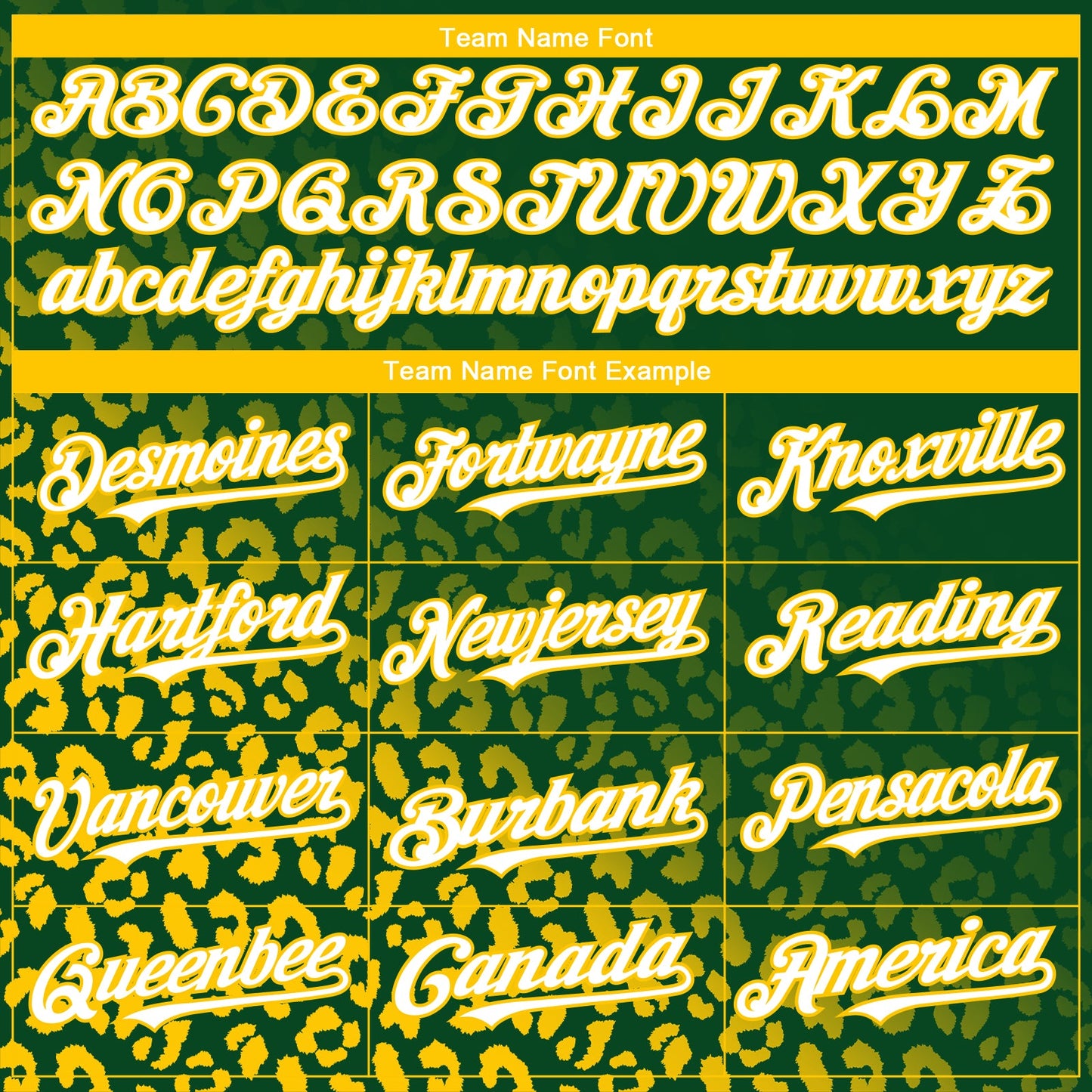 Custom Kelly Green White-Yellow 3D Pattern Design Leopard Print Fade Fashion Authentic Baseball Jersey view 4