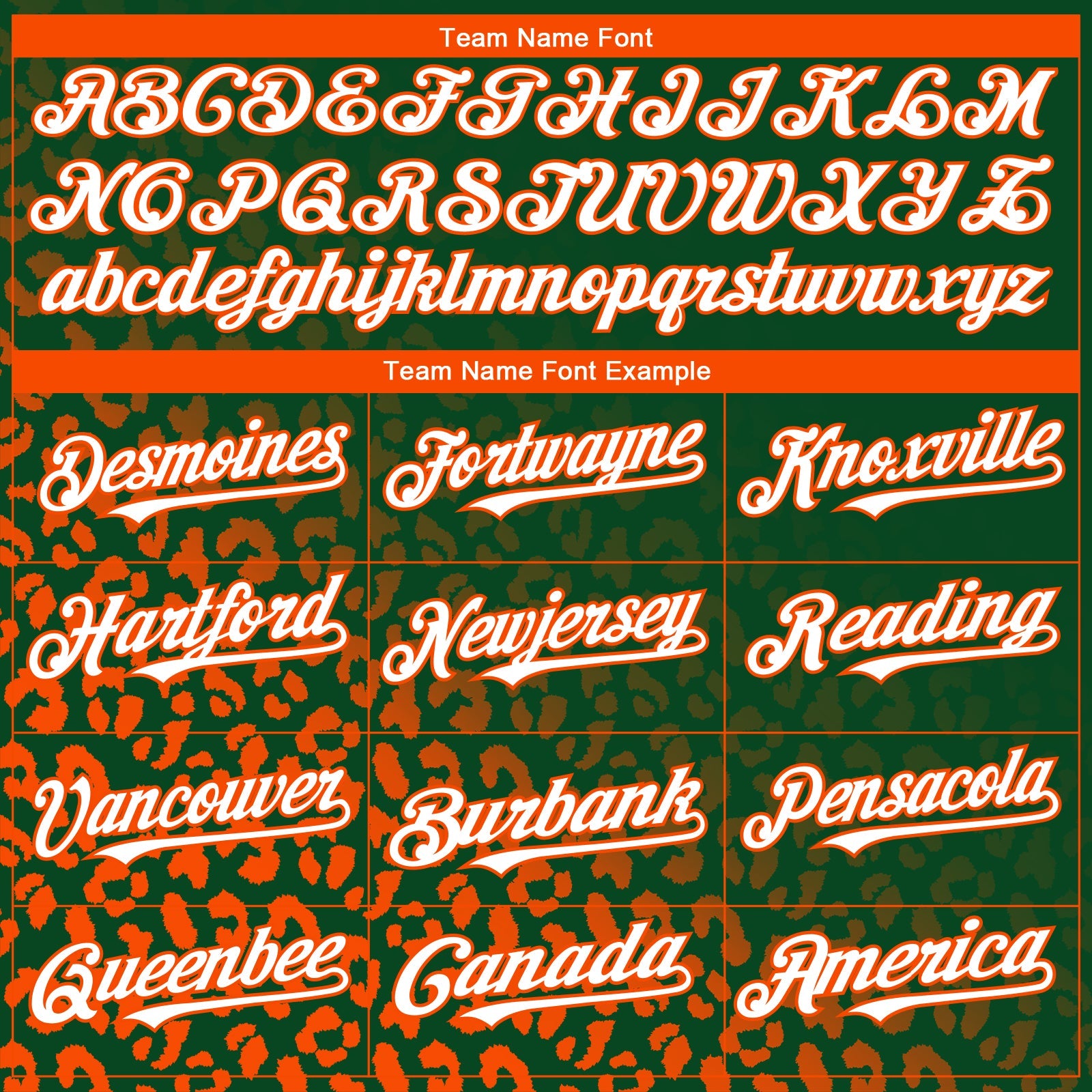 Custom Kelly Green White-Orange 3D Pattern Design Leopard Print Fade Fashion Authentic Baseball Jersey view 4
