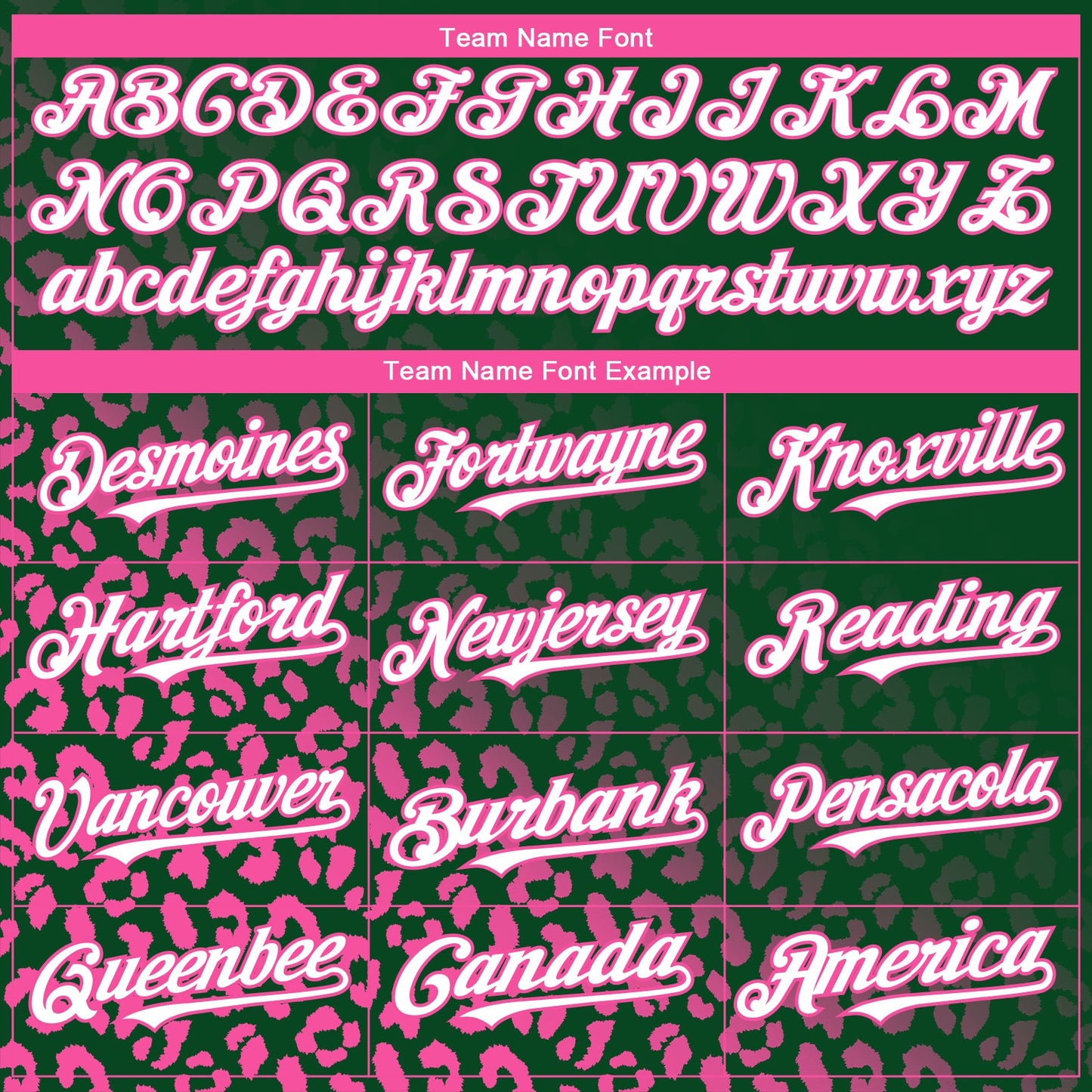 Custom Kelly Green White-Pink 3D Pattern Design Leopard Print Fade Fashion Authentic Baseball Jersey view 4
