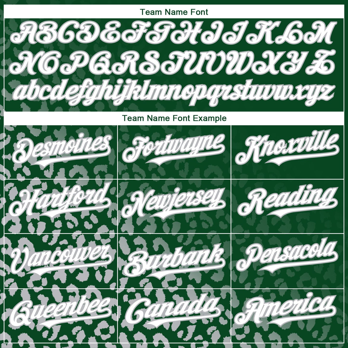 Custom Kelly Green White-Gray 3D Pattern Design Leopard Print Fade Fashion Authentic Baseball Jersey view 4