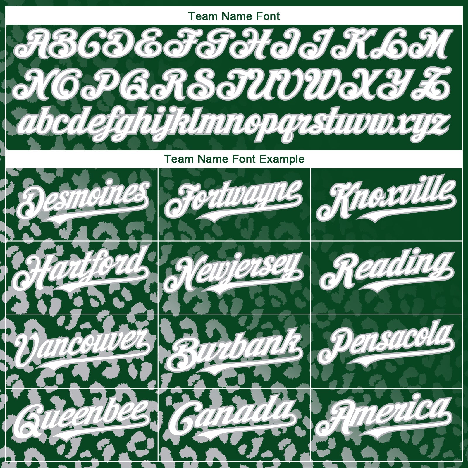 Custom Kelly Green White-Gray 3D Pattern Design Leopard Print Fade Fashion Authentic Baseball Jersey view 4