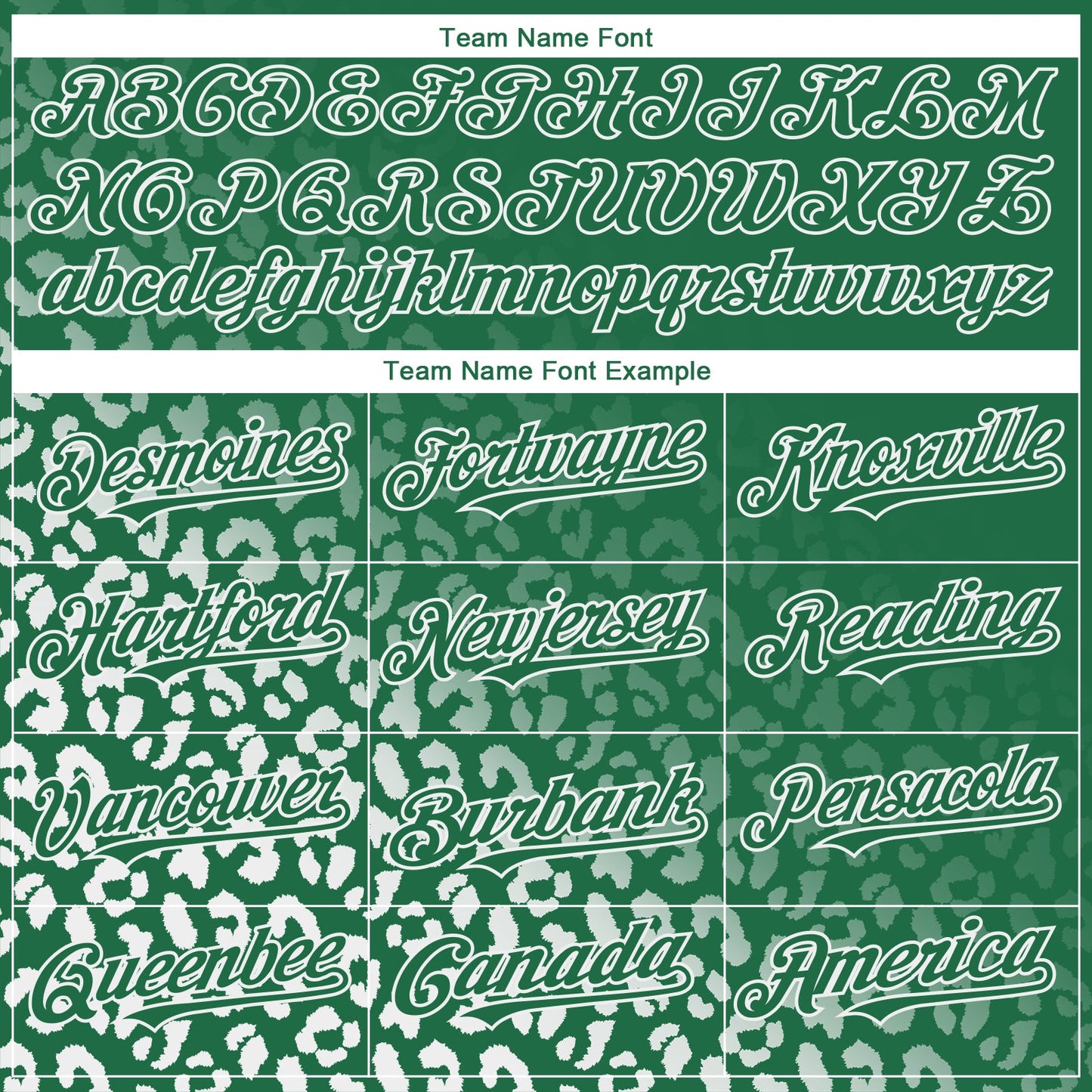 Custom Kelly Green White 3D Pattern Design Leopard Print Fade Fashion Authentic Baseball Jersey view 4