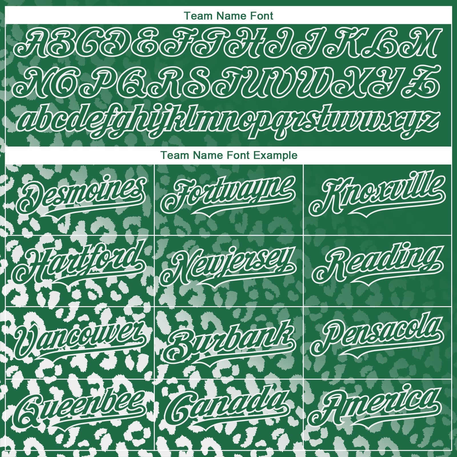 Custom Kelly Green White 3D Pattern Design Leopard Print Fade Fashion Authentic Baseball Jersey view 4