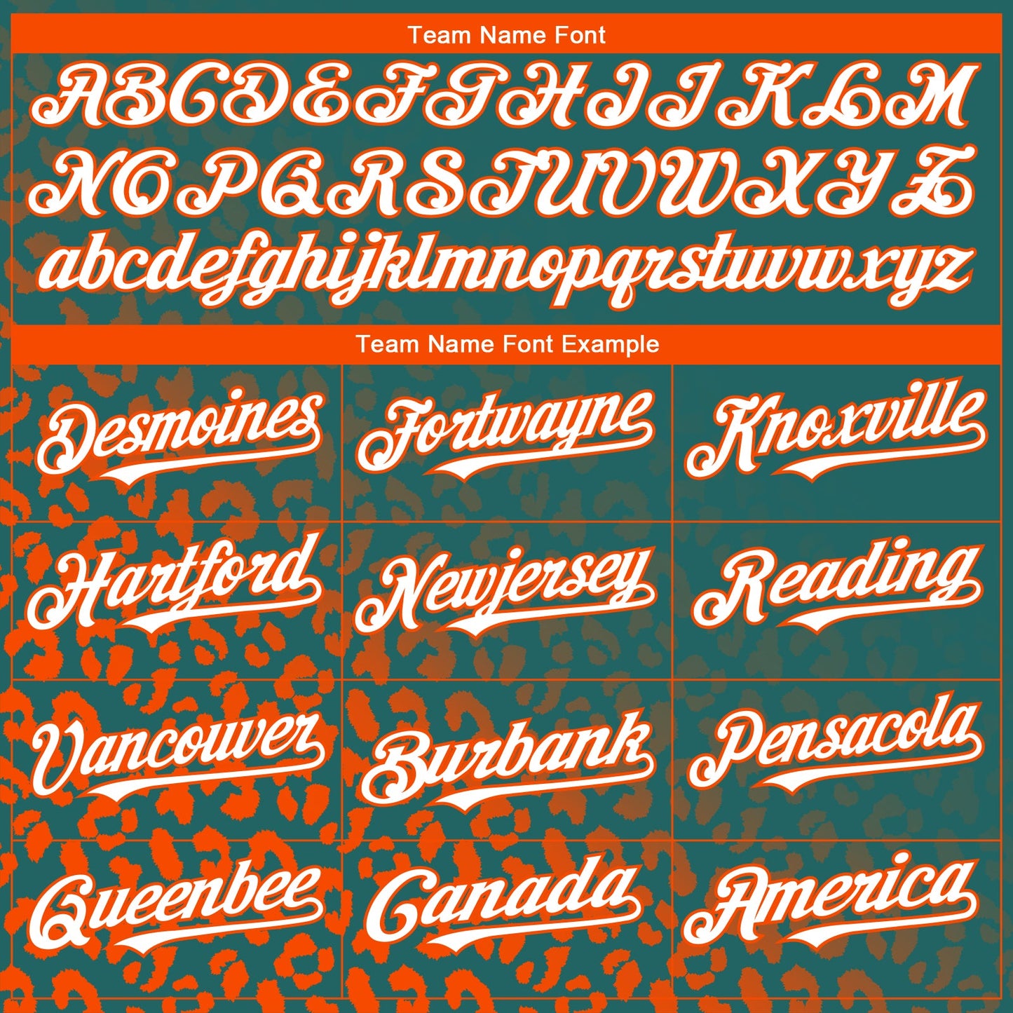 Custom Teal White-Orange 3D Pattern Design Leopard Print Fade Fashion Authentic Baseball Jersey view 4