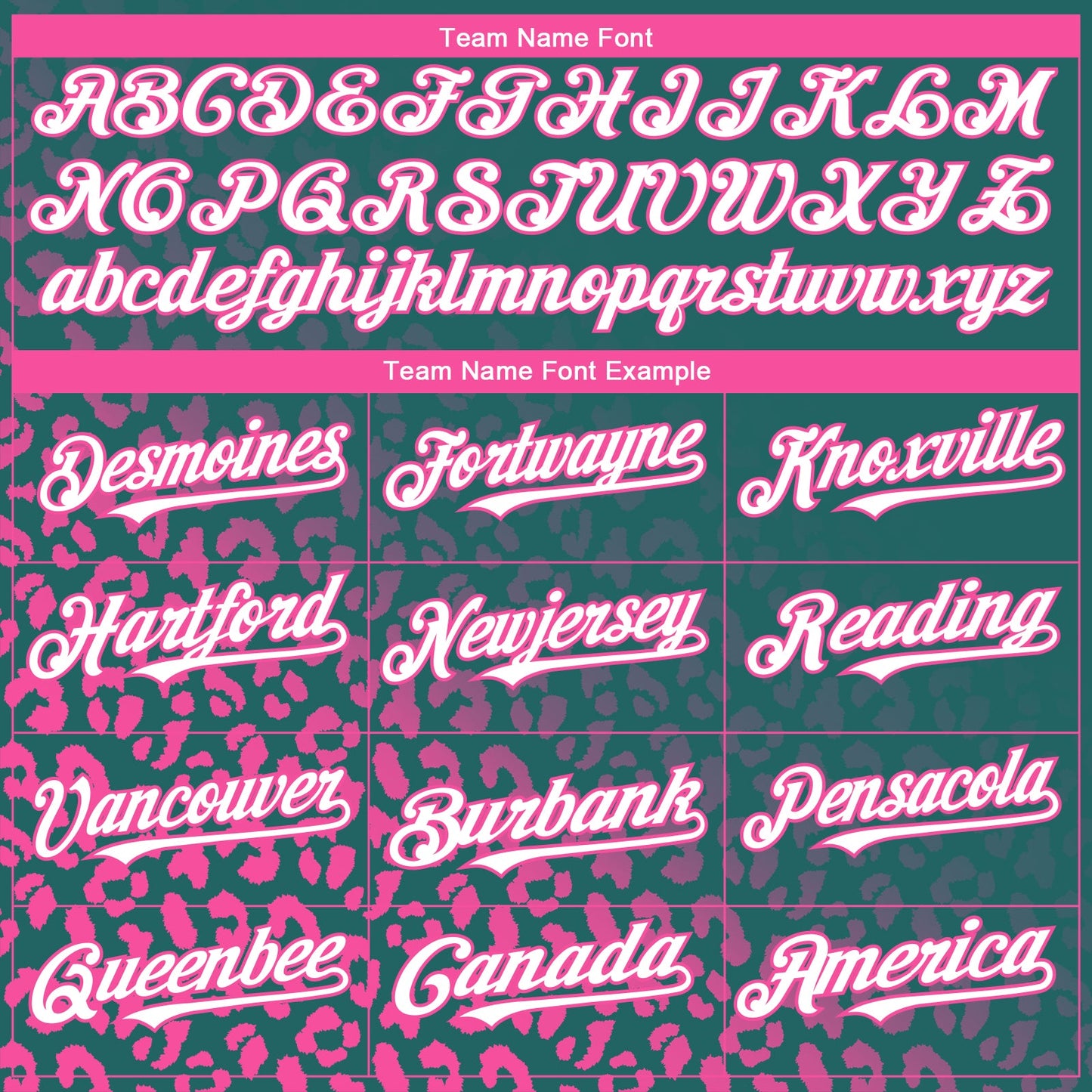 Custom Teal White-Pink 3D Pattern Design Leopard Print Fade Fashion Authentic Baseball Jersey view 4