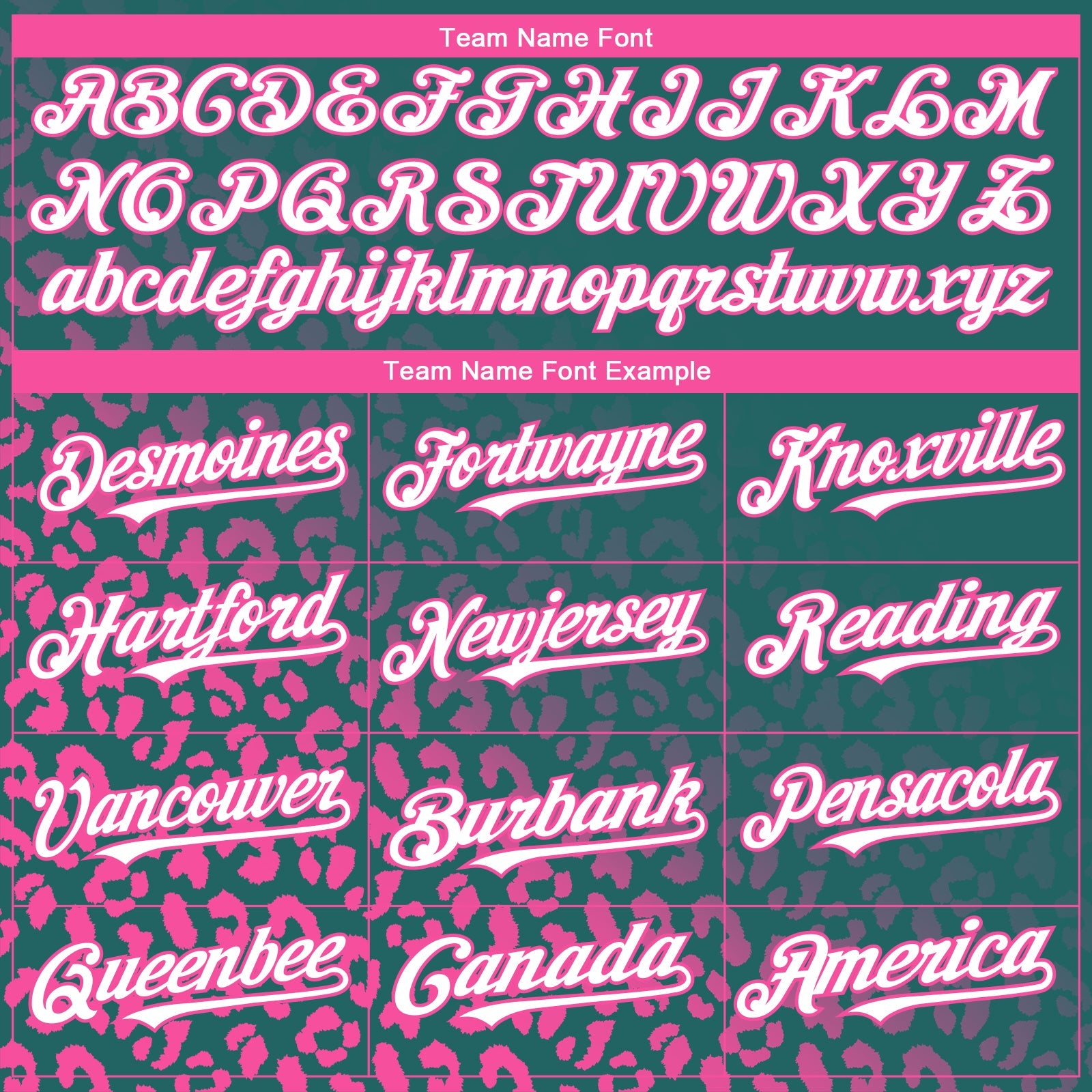 Custom Teal White-Pink 3D Pattern Design Leopard Print Fade Fashion Authentic Baseball Jersey view 4