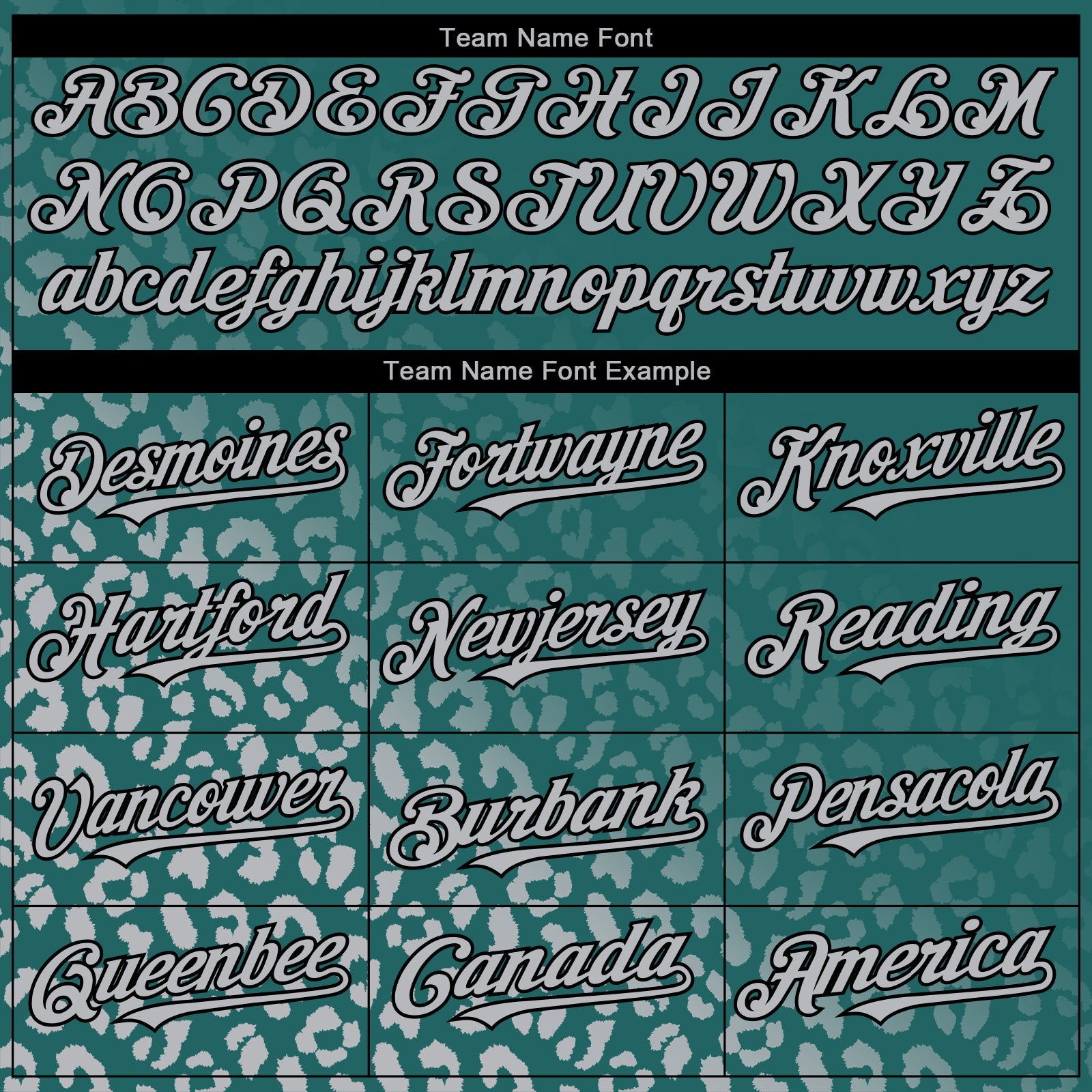 Custom Teal Gray-Black 3D Pattern Design Leopard Print Fade Fashion Authentic Baseball Jersey view 4