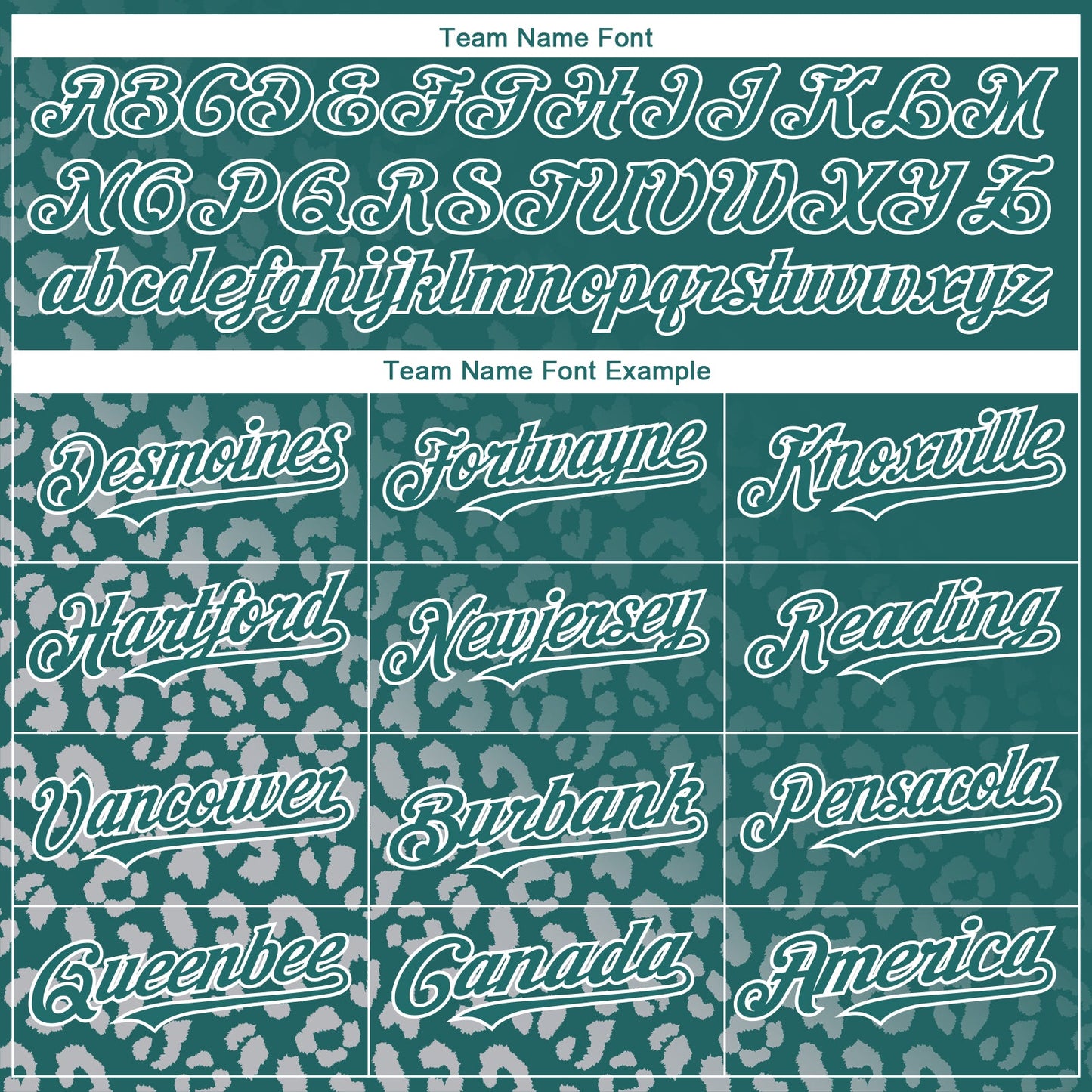 Custom Teal White 3D Pattern Design Leopard Print Fade Fashion Authentic Baseball Jersey view 4