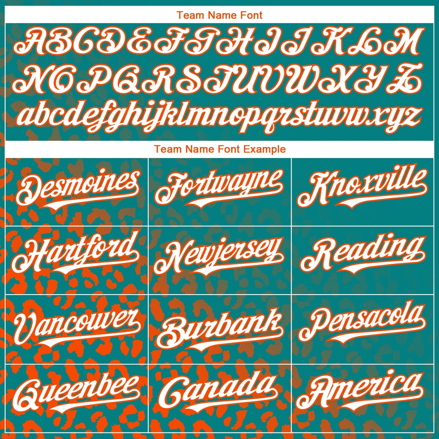 Custom Aqua White-Orange 3D Pattern Design Leopard Print Fade Fashion Authentic Baseball Jersey view 4