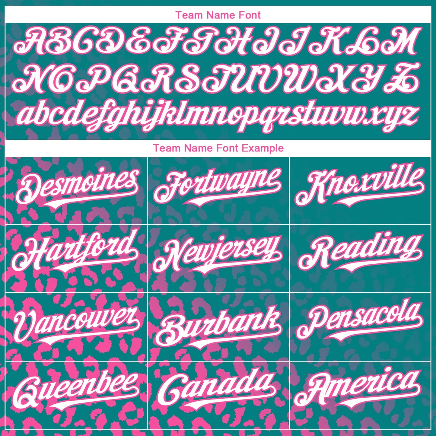 Custom Teal White-Pink 3D Pattern Design Leopard Print Fade Fashion Authentic Baseball Jersey view 4