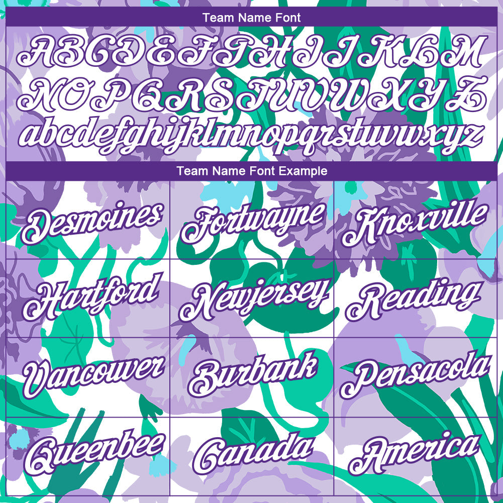 Custom Purple White 3D Pattern Design Flowers Performance T-Shirt view 3