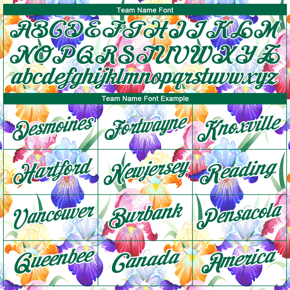 Custom White Kelly Green 3D Pattern Design Flowers Performance T-Shirt view 3